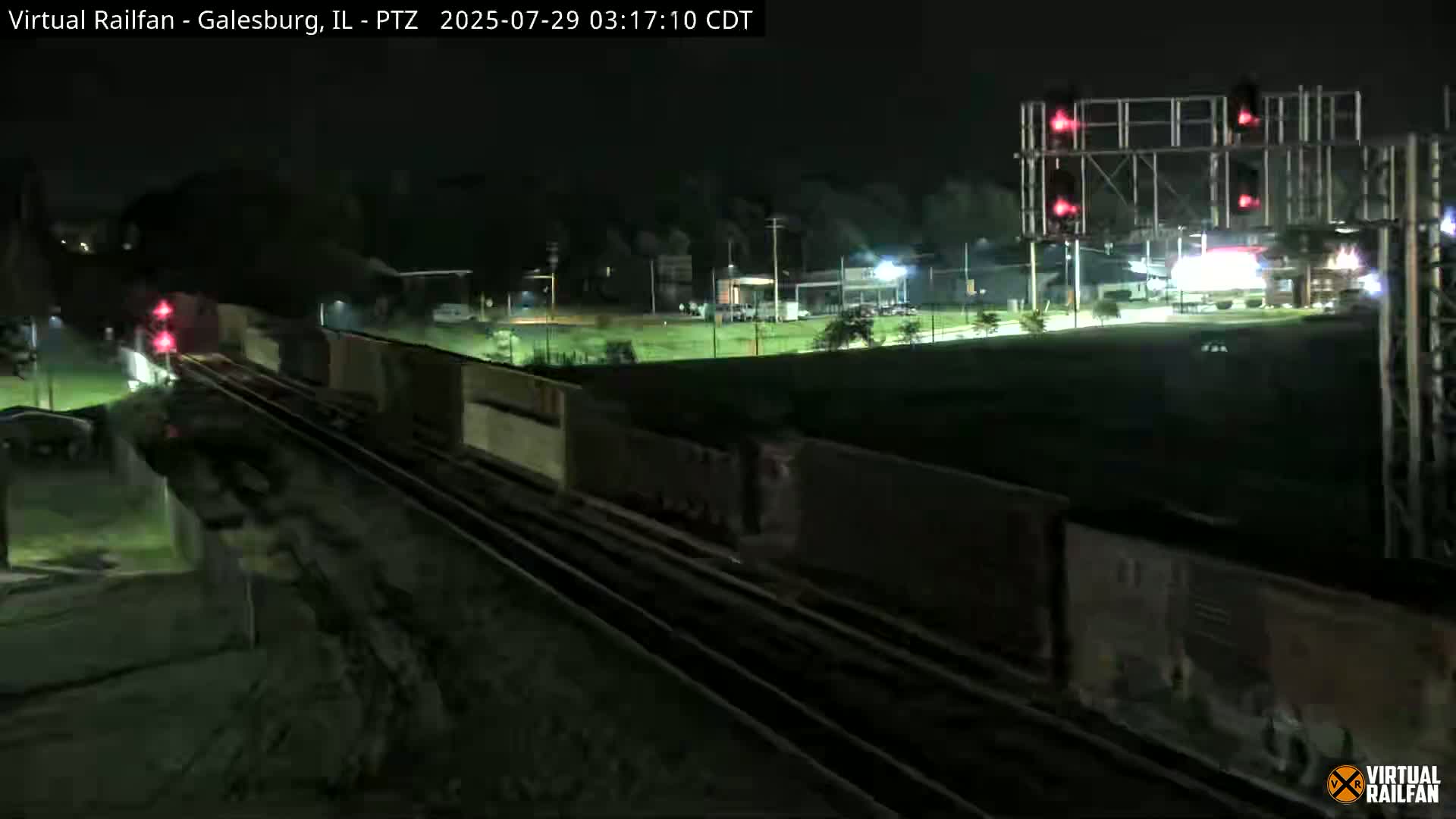 Galesburg City Skyline & Galesburg  Railway Station Railroad Crossing Junction Live Cam- Galesburg, Knox, Illinois, USA