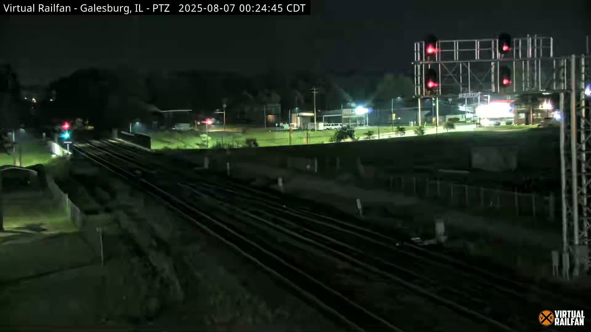 Galesburg City Skyline & Galesburg  Railway Station Railroad Crossing Junction Live Cam- Galesburg, Knox, Illinois, USA