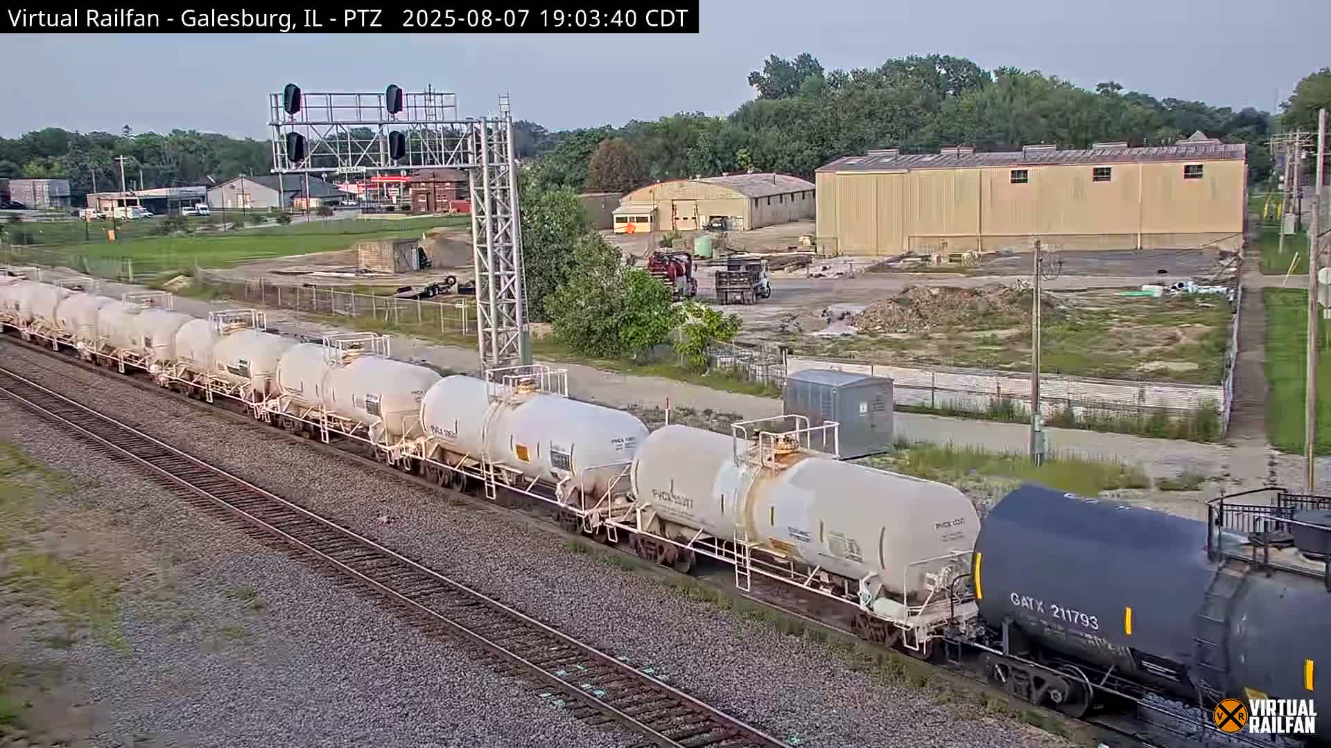 Galesburg City Skyline & Galesburg  Railway Station Railroad Crossing Junction Live Cam- Galesburg, Knox, Illinois, USA
