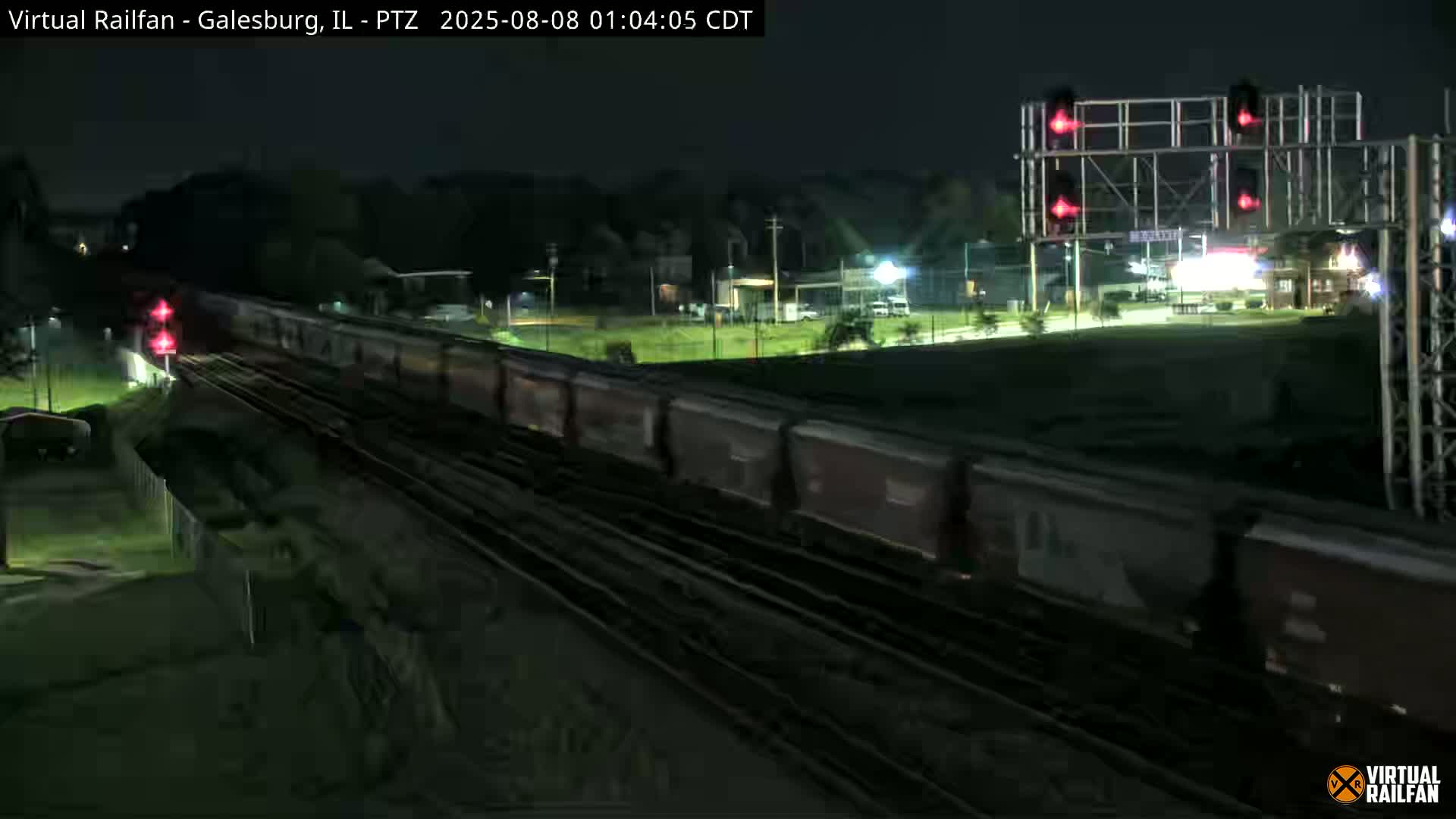 Galesburg City Skyline & Galesburg  Railway Station Railroad Crossing Junction Live Cam- Galesburg, Knox, Illinois, USA
