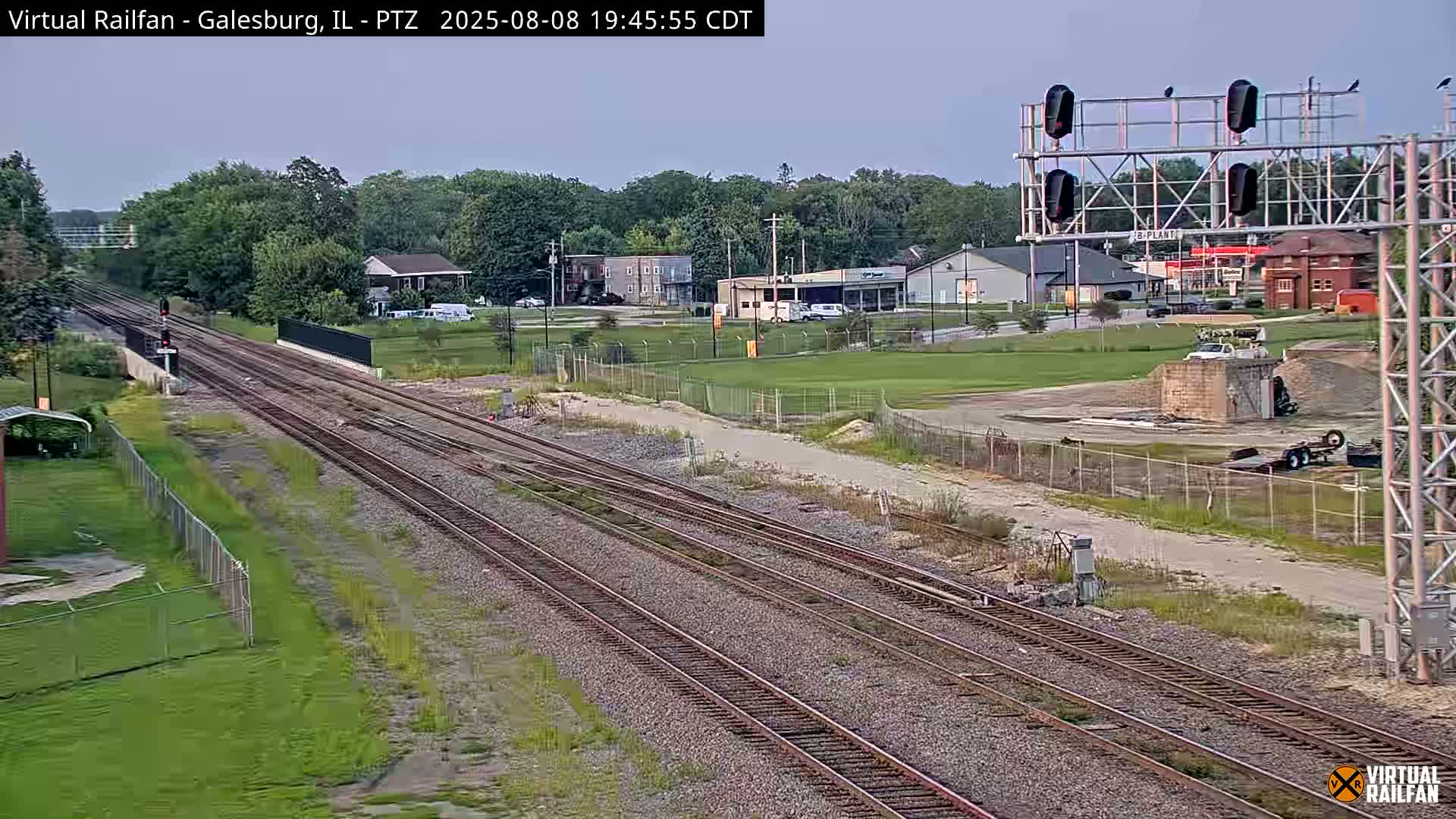 Galesburg City Skyline & Galesburg  Railway Station Railroad Crossing Junction Live Cam- Galesburg, Knox, Illinois, USA