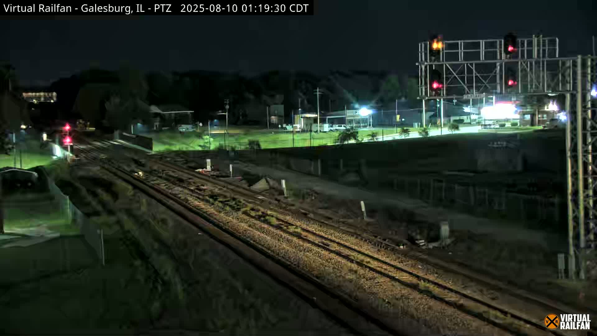 Galesburg City Skyline & Galesburg  Railway Station Railroad Crossing Junction Live Cam- Galesburg, Knox, Illinois, USA