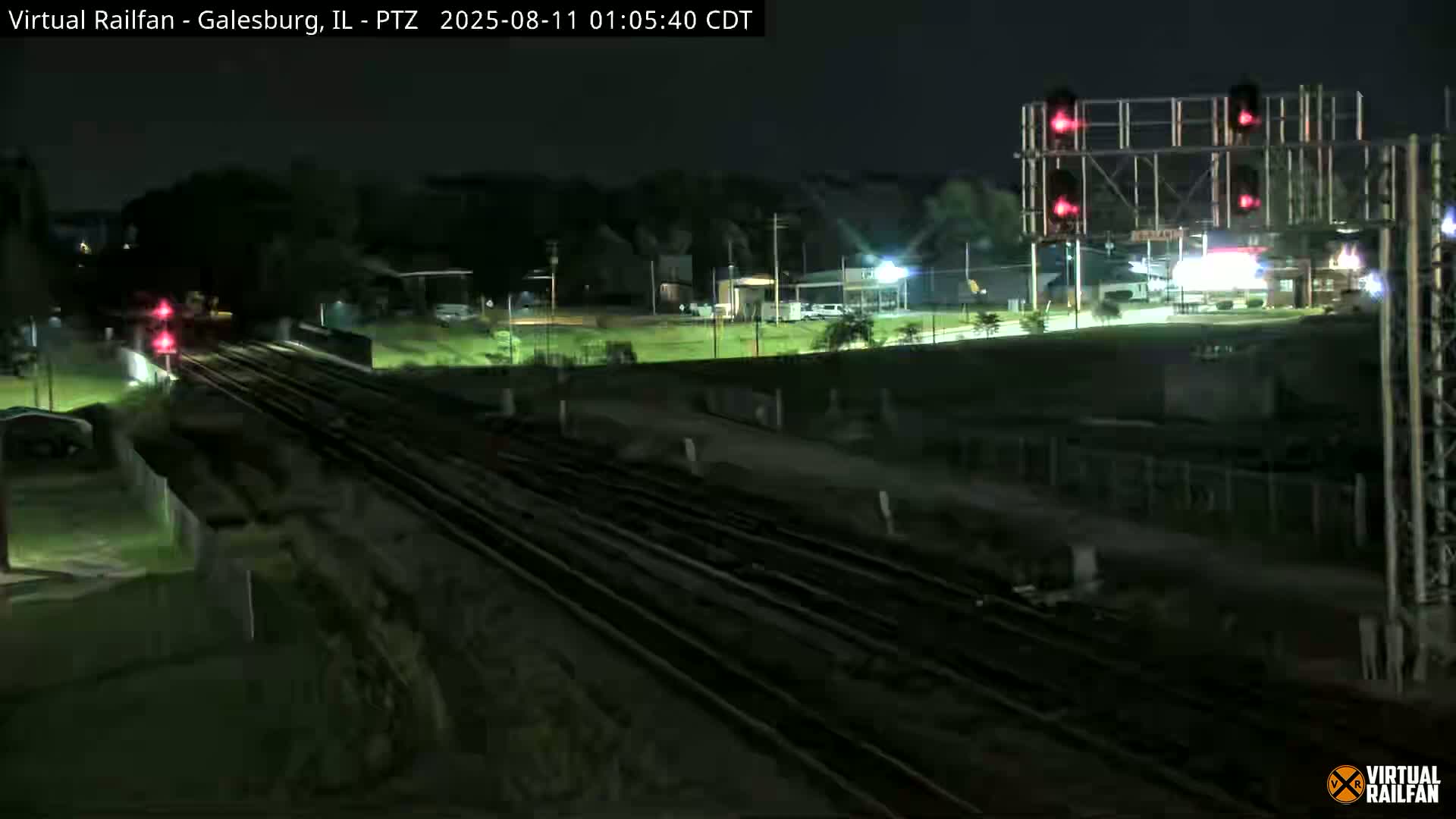 Galesburg City Skyline & Galesburg  Railway Station Railroad Crossing Junction Live Cam- Galesburg, Knox, Illinois, USA