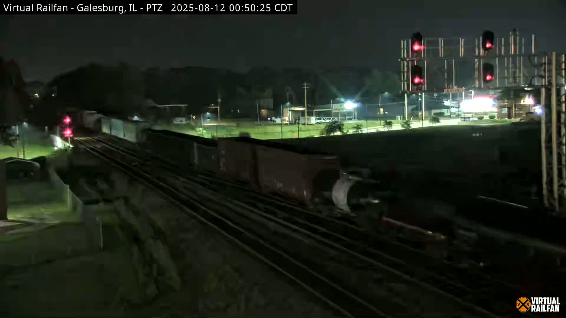 Galesburg City Skyline & Galesburg  Railway Station Railroad Crossing Junction Live Cam- Galesburg, Knox, Illinois, USA
