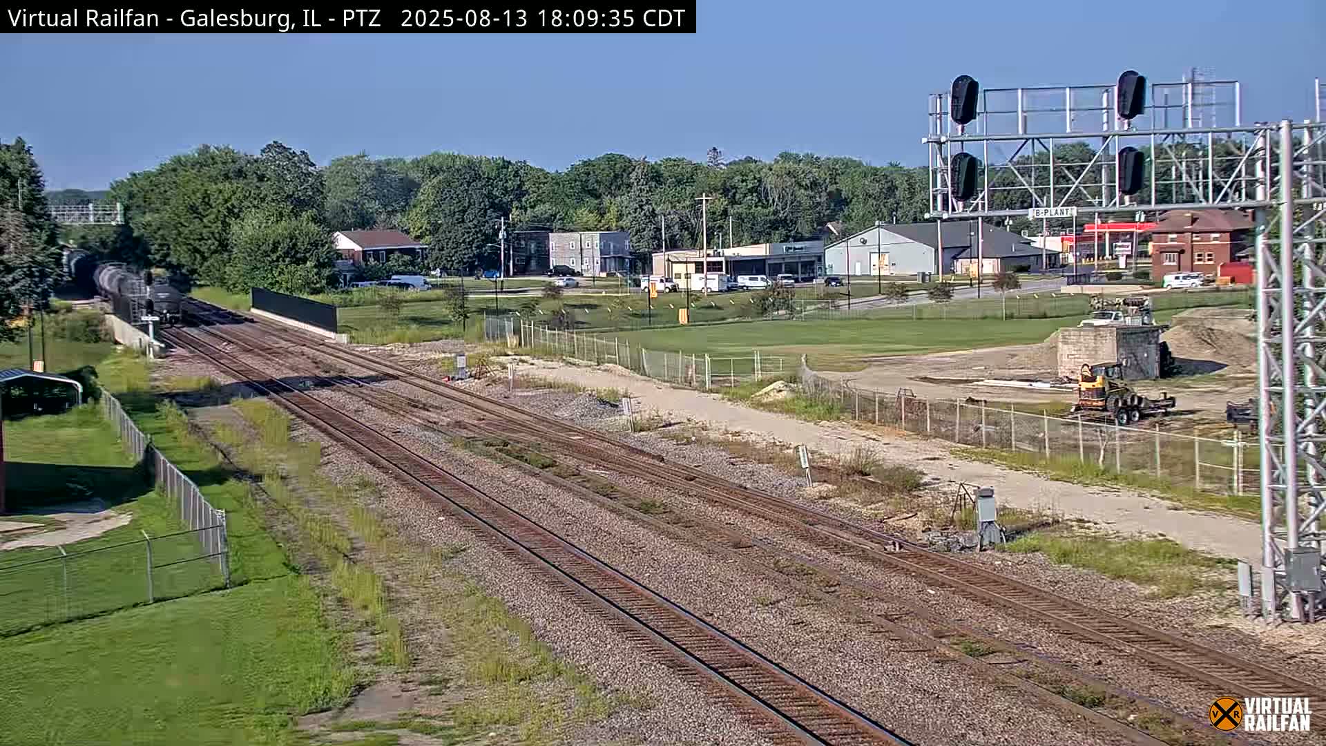 Galesburg City Skyline & Galesburg  Railway Station Railroad Crossing Junction Live Cam- Galesburg, Knox, Illinois, USA
