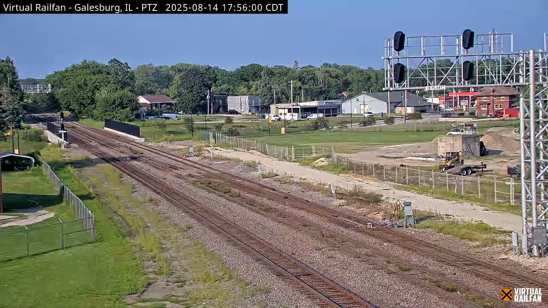Galesburg City Skyline & Galesburg  Railway Station Railroad Crossing Junction Live Cam- Galesburg, Knox, Illinois, USA