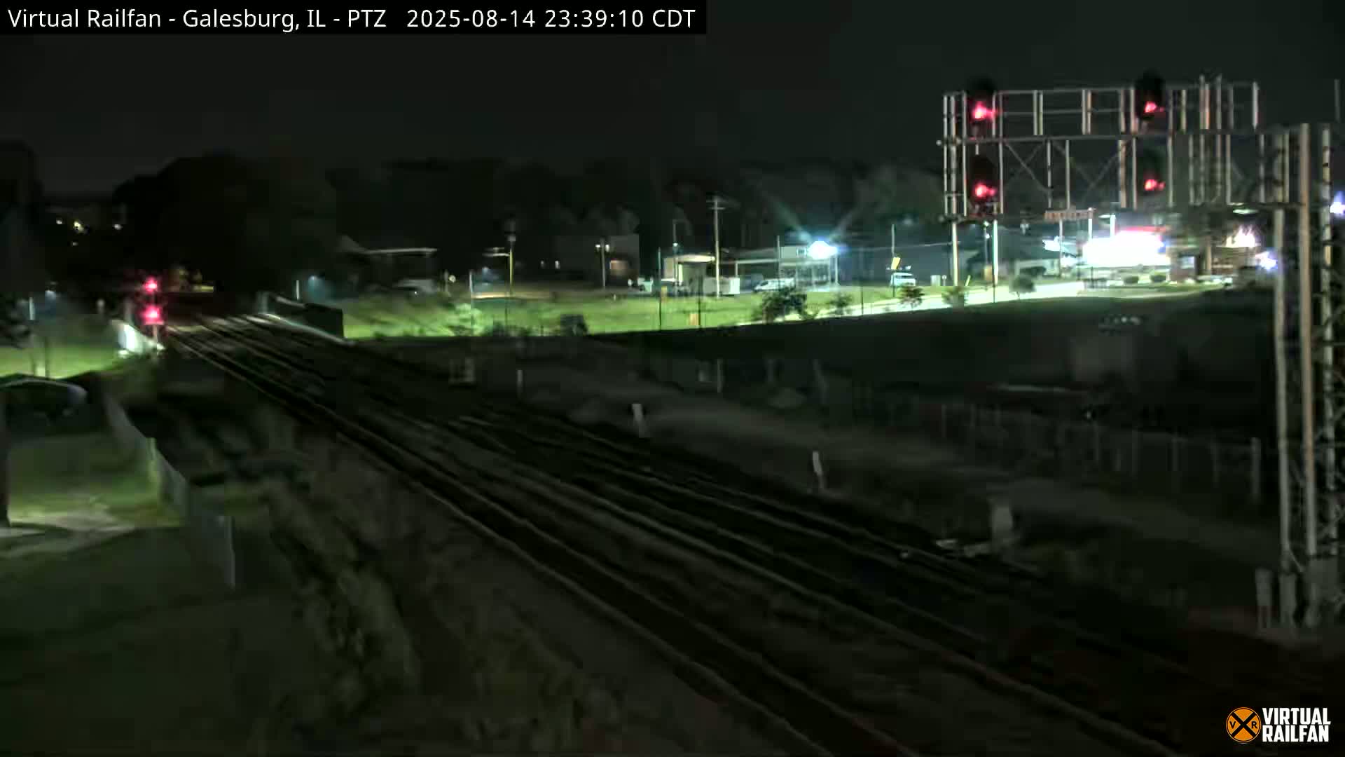 Galesburg City Skyline & Galesburg  Railway Station Railroad Crossing Junction Live Cam- Galesburg, Knox, Illinois, USA