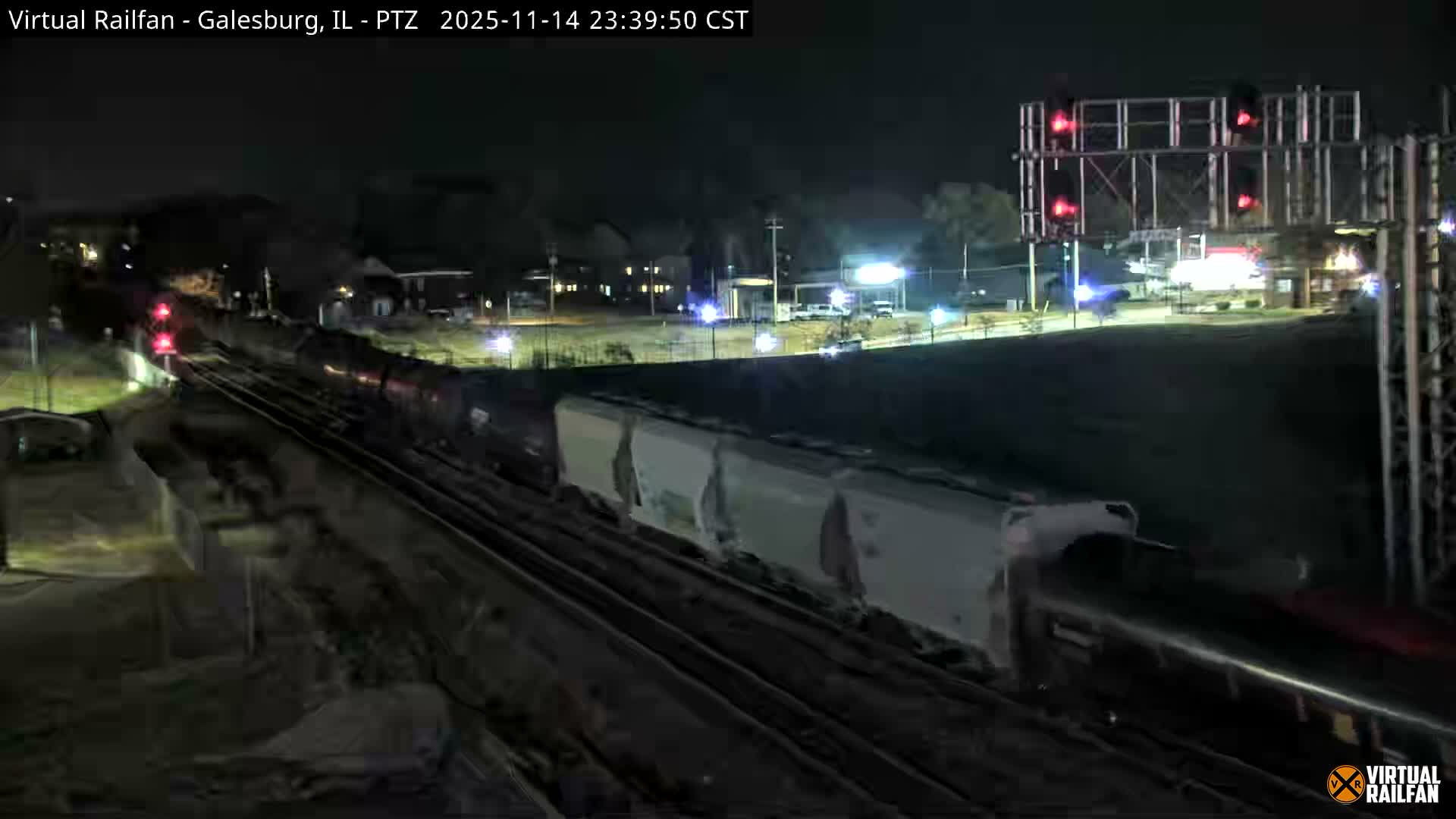 Galesburg City Skyline & Galesburg  Railway Station Railroad Crossing Junction Live Cam- Galesburg, Knox, Illinois, USA