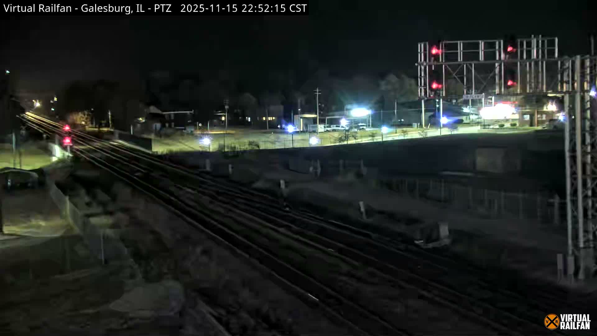 Galesburg City Skyline & Galesburg  Railway Station Railroad Crossing Junction Live Cam- Galesburg, Knox, Illinois, USA