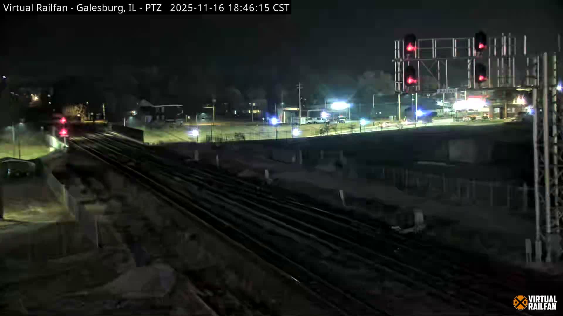 Galesburg City Skyline & Galesburg  Railway Station Railroad Crossing Junction Live Cam- Galesburg, Knox, Illinois, USA
