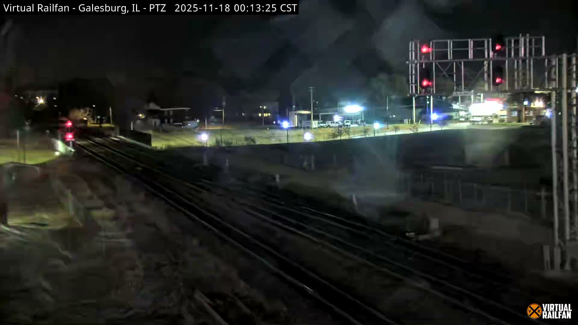 Galesburg City Skyline & Galesburg  Railway Station Railroad Crossing Junction Live Cam- Galesburg, Knox, Illinois, USA