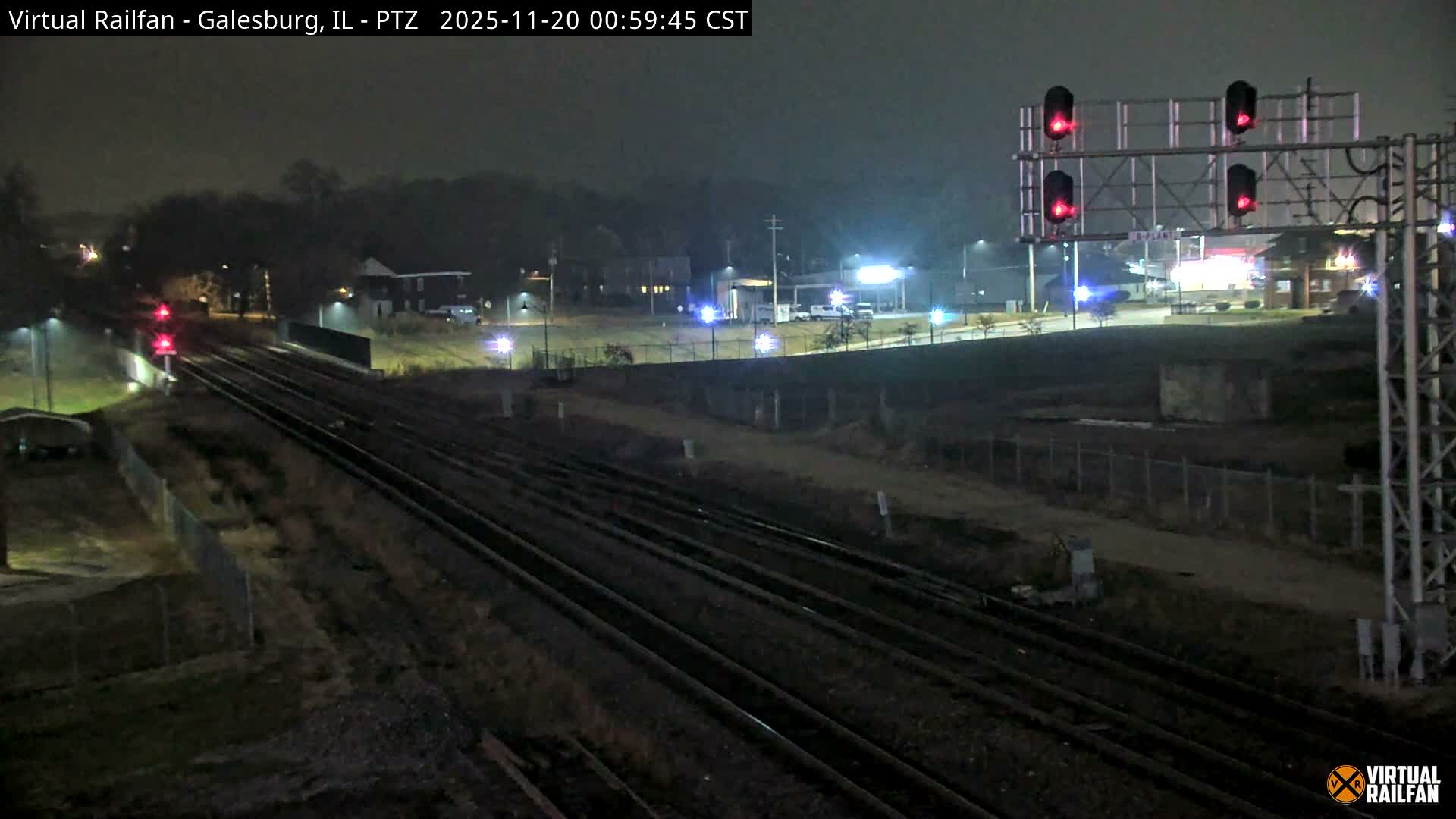 Galesburg City Skyline & Galesburg  Railway Station Railroad Crossing Junction Live Cam- Galesburg, Knox, Illinois, USA