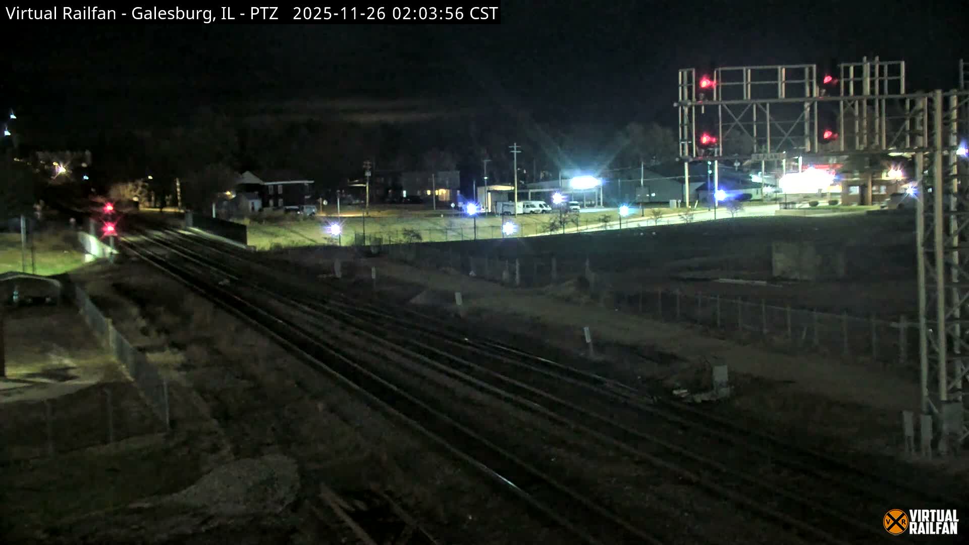 Galesburg City Skyline & Galesburg  Railway Station Railroad Crossing Junction Live Cam- Galesburg, Knox, Illinois, USA