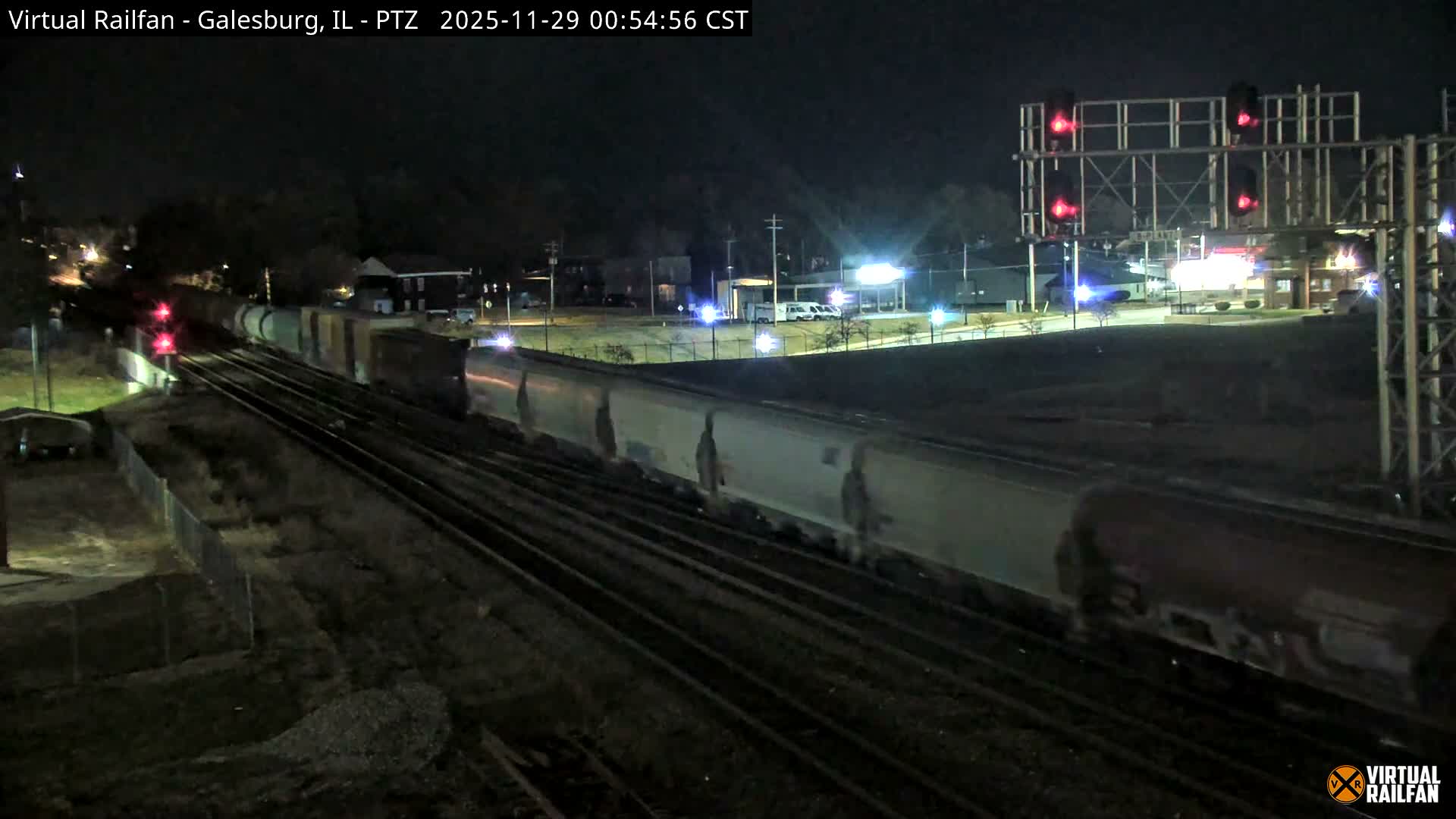Galesburg City Skyline & Galesburg  Railway Station Railroad Crossing Junction Live Cam- Galesburg, Knox, Illinois, USA