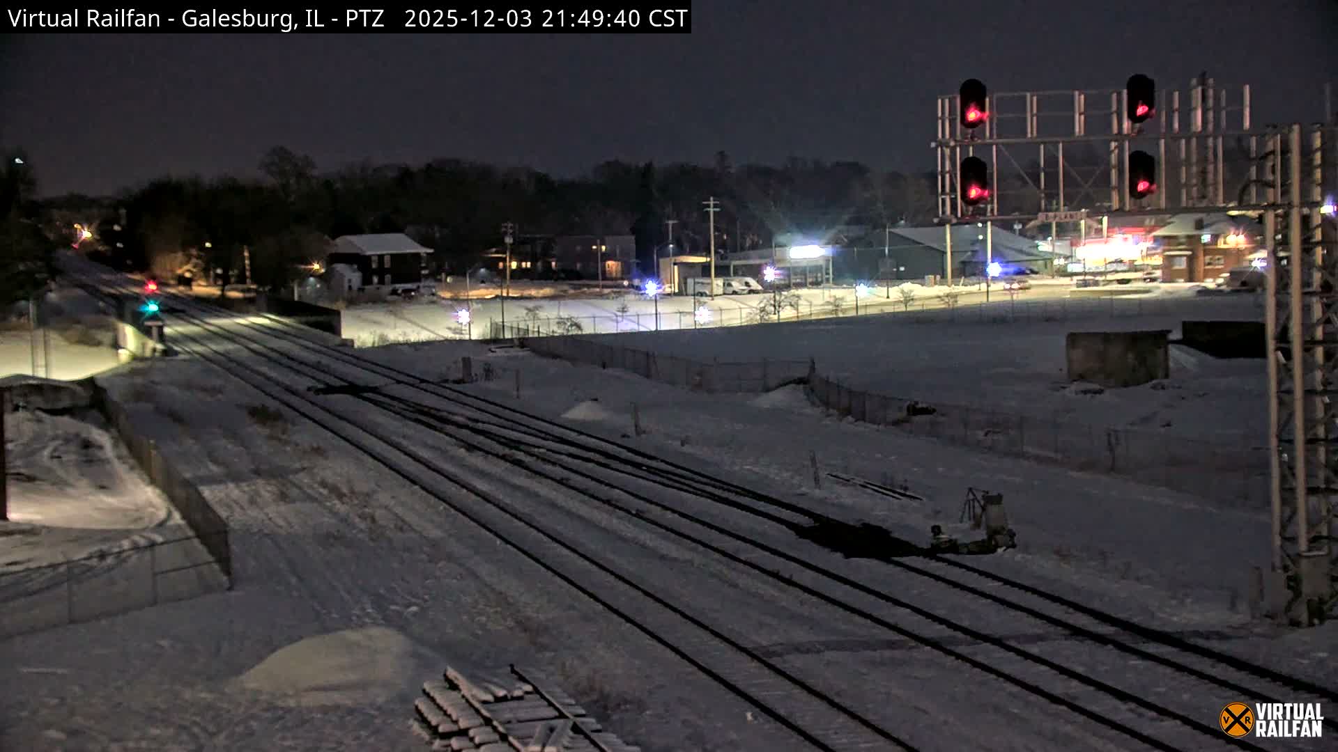 Galesburg City Skyline & Galesburg  Railway Station Railroad Crossing Junction Live Cam- Galesburg, Knox, Illinois, USA