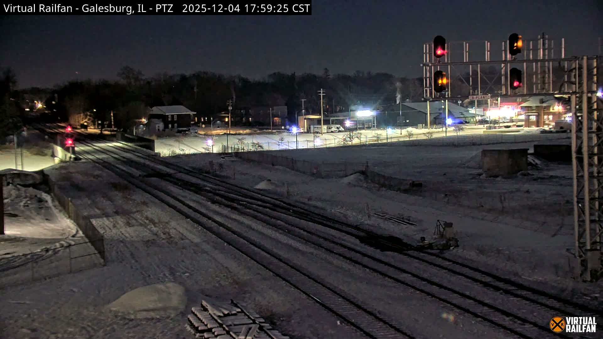 Galesburg City Skyline & Galesburg  Railway Station Railroad Crossing Junction Live Cam- Galesburg, Knox, Illinois, USA
