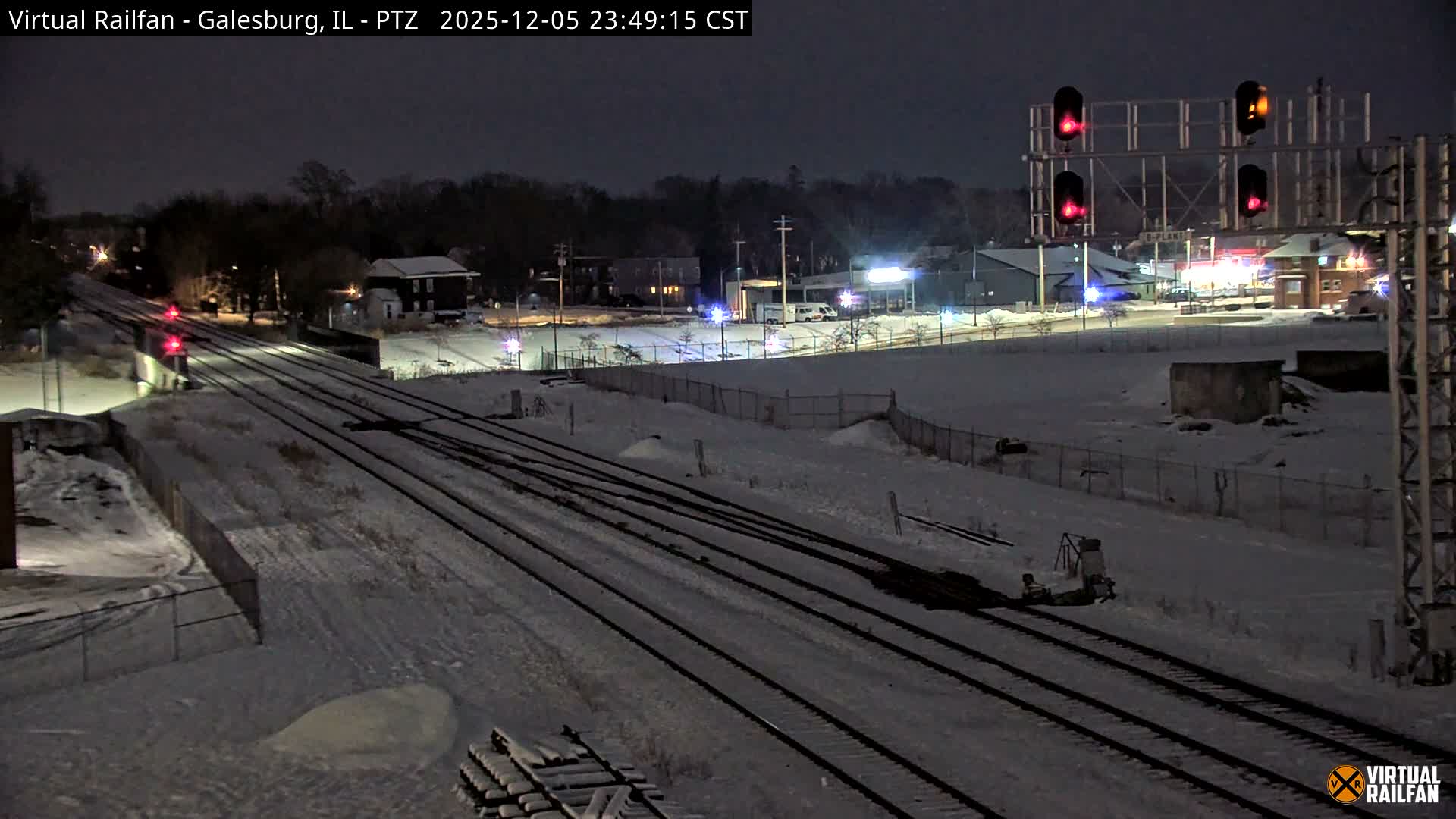 Galesburg City Skyline & Galesburg  Railway Station Railroad Crossing Junction Live Cam- Galesburg, Knox, Illinois, USA