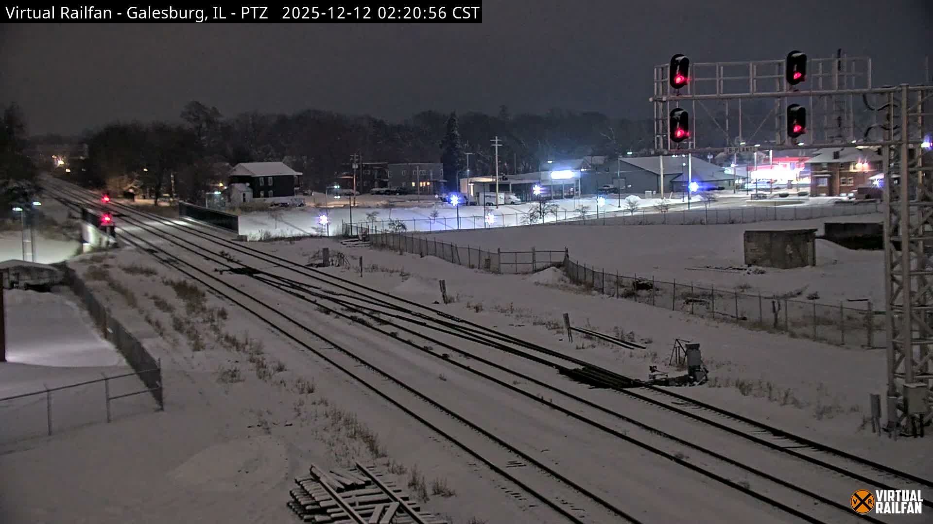 Galesburg City Skyline & Galesburg  Railway Station Railroad Crossing Junction Live Cam- Galesburg, Knox, Illinois, USA