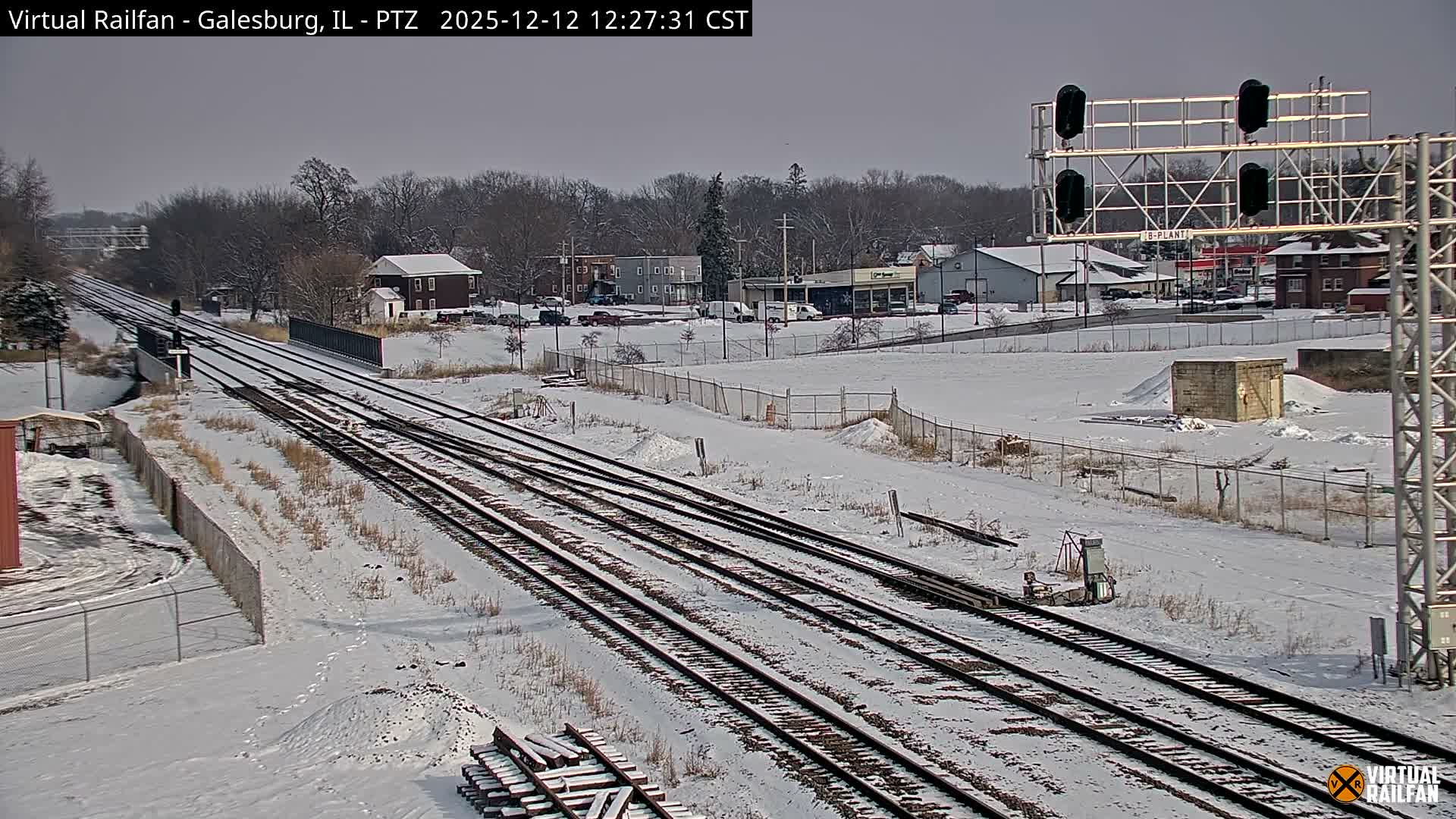 Galesburg City Skyline & Galesburg  Railway Station Railroad Crossing Junction Live Cam- Galesburg, Knox, Illinois, USA