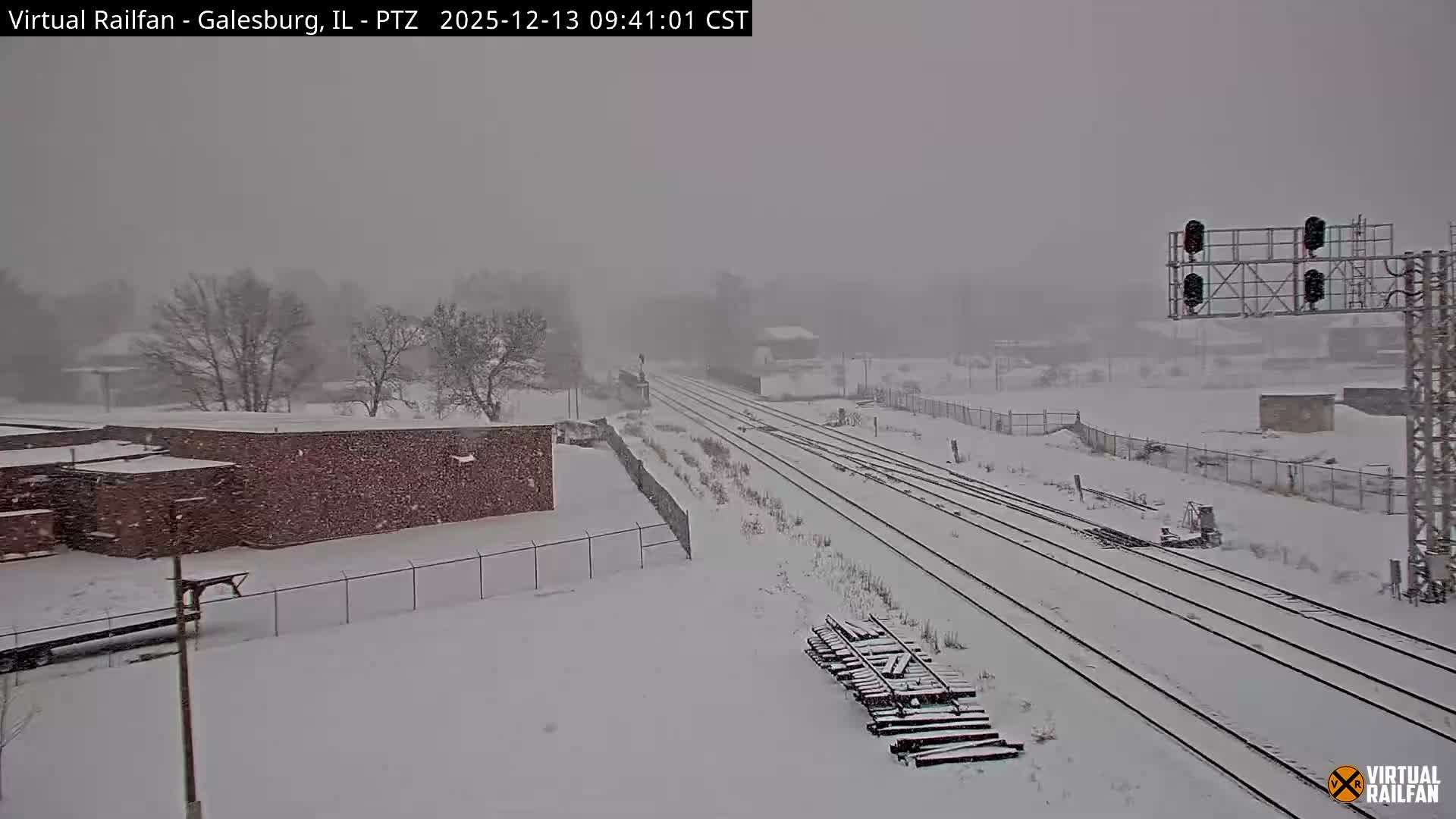 Galesburg City Skyline & Galesburg  Railway Station Railroad Crossing Junction Live Cam- Galesburg, Knox, Illinois, USA