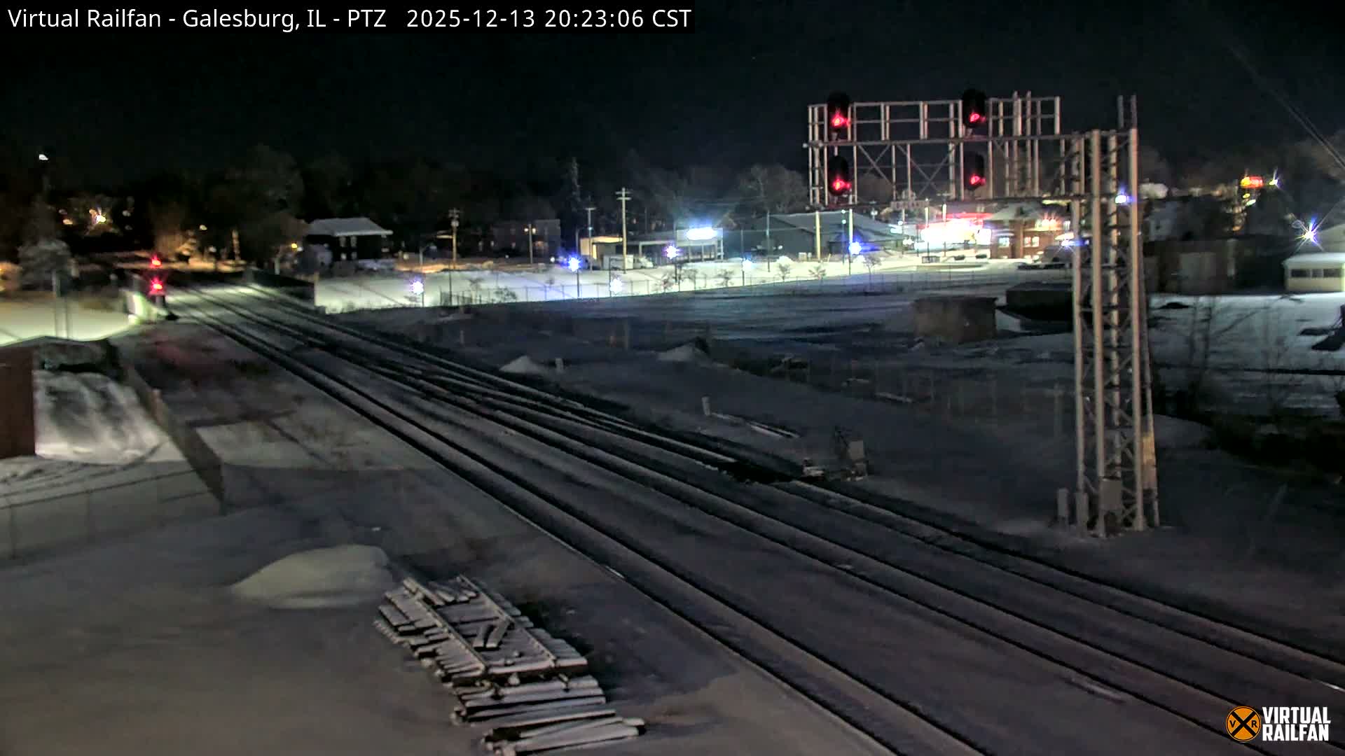 Galesburg City Skyline & Galesburg  Railway Station Railroad Crossing Junction Live Cam- Galesburg, Knox, Illinois, USA