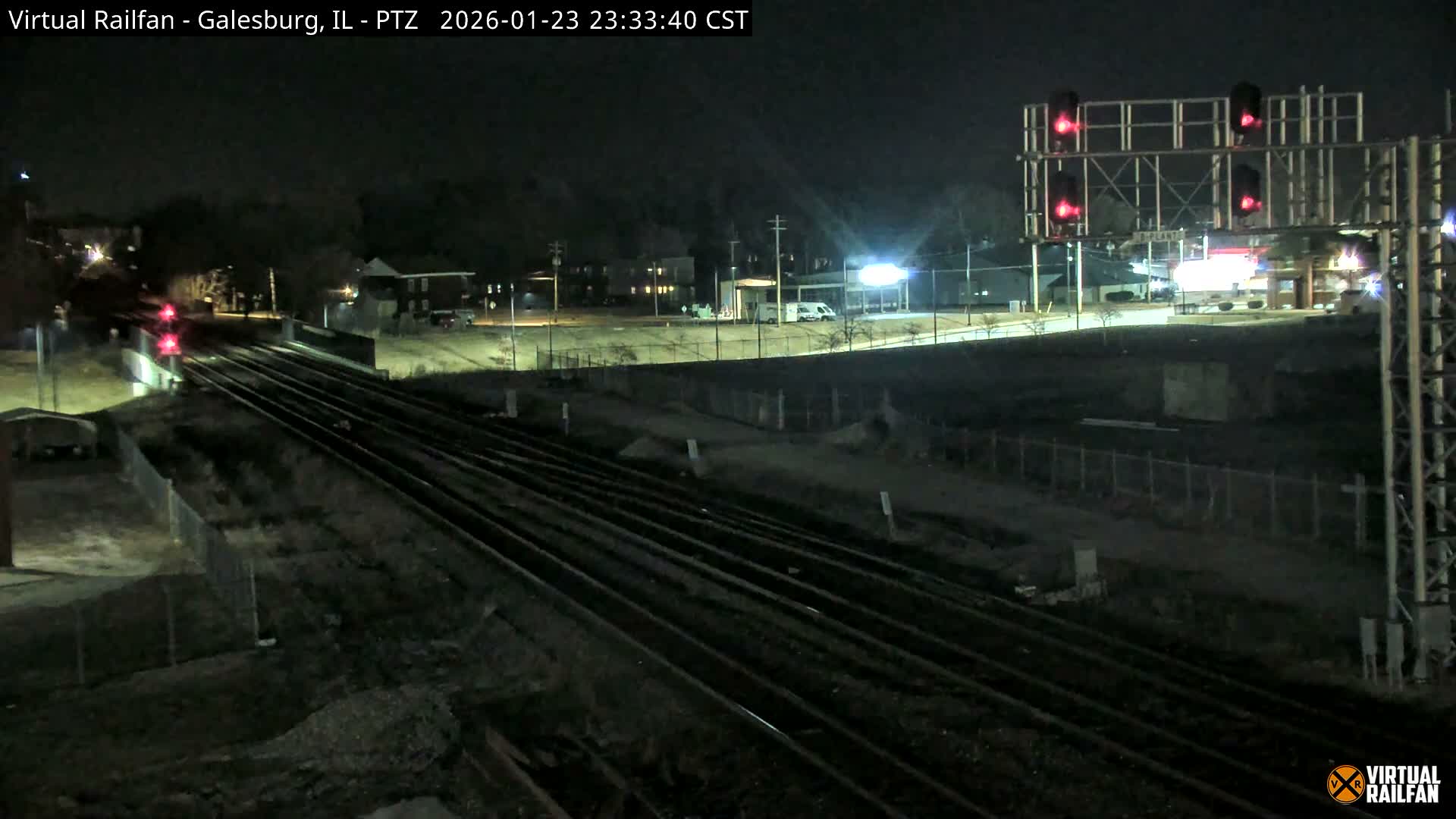 Galesburg City Skyline & Galesburg  Railway Station Railroad Crossing Junction Live Cam- Galesburg, Knox, Illinois, USA