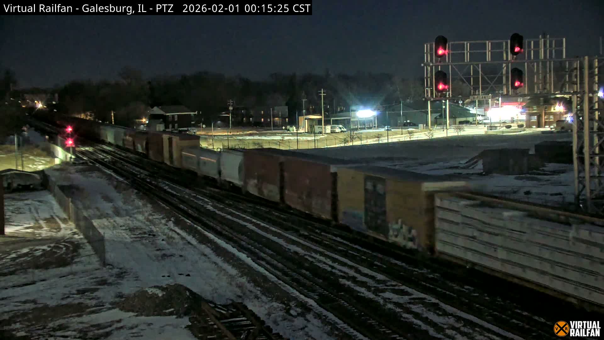 Galesburg City Skyline & Galesburg  Railway Station Railroad Crossing Junction Live Cam- Galesburg, Knox, Illinois, USA
