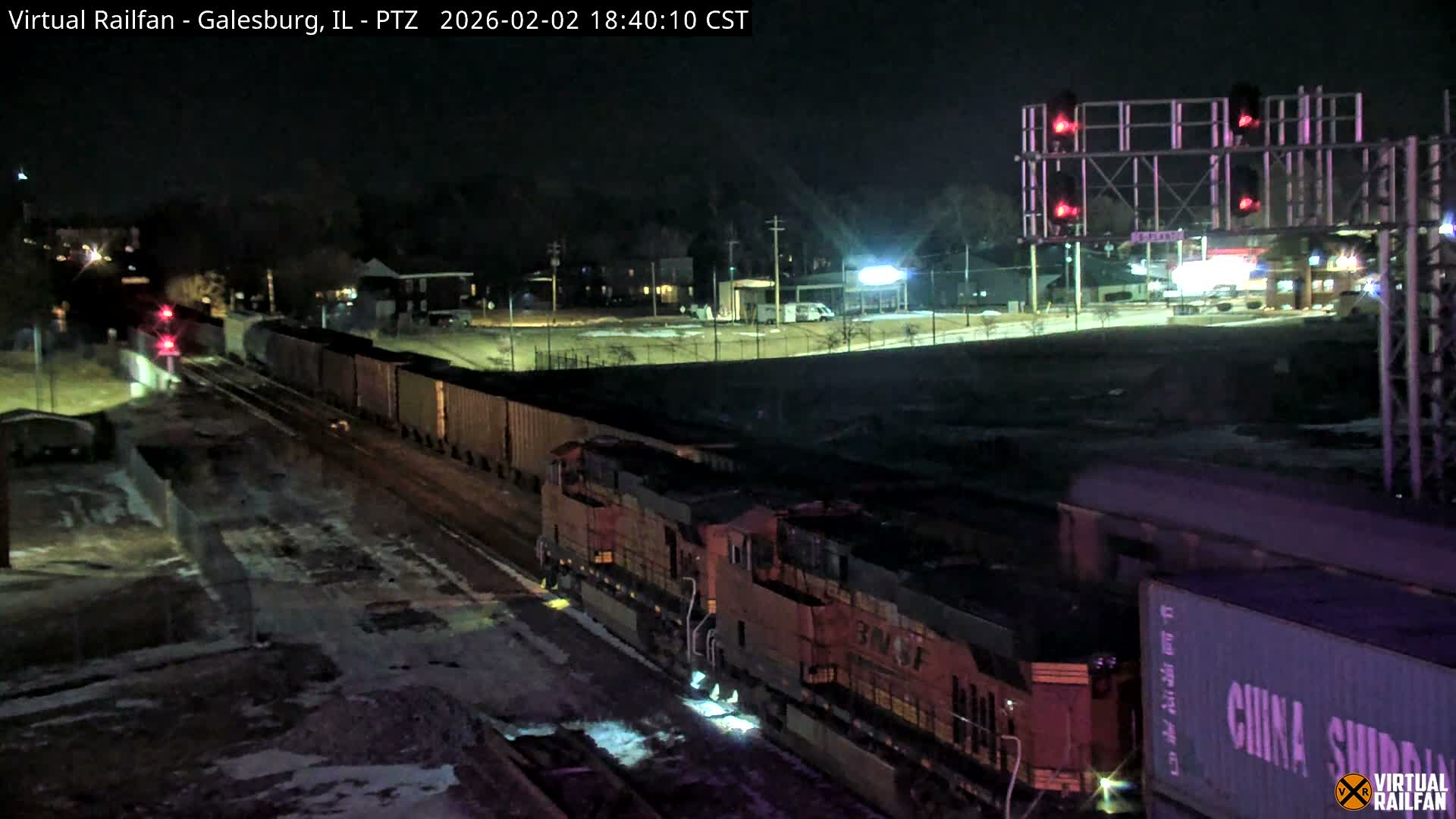 Galesburg City Skyline & Galesburg  Railway Station Railroad Crossing Junction Live Cam- Galesburg, Knox, Illinois, USA