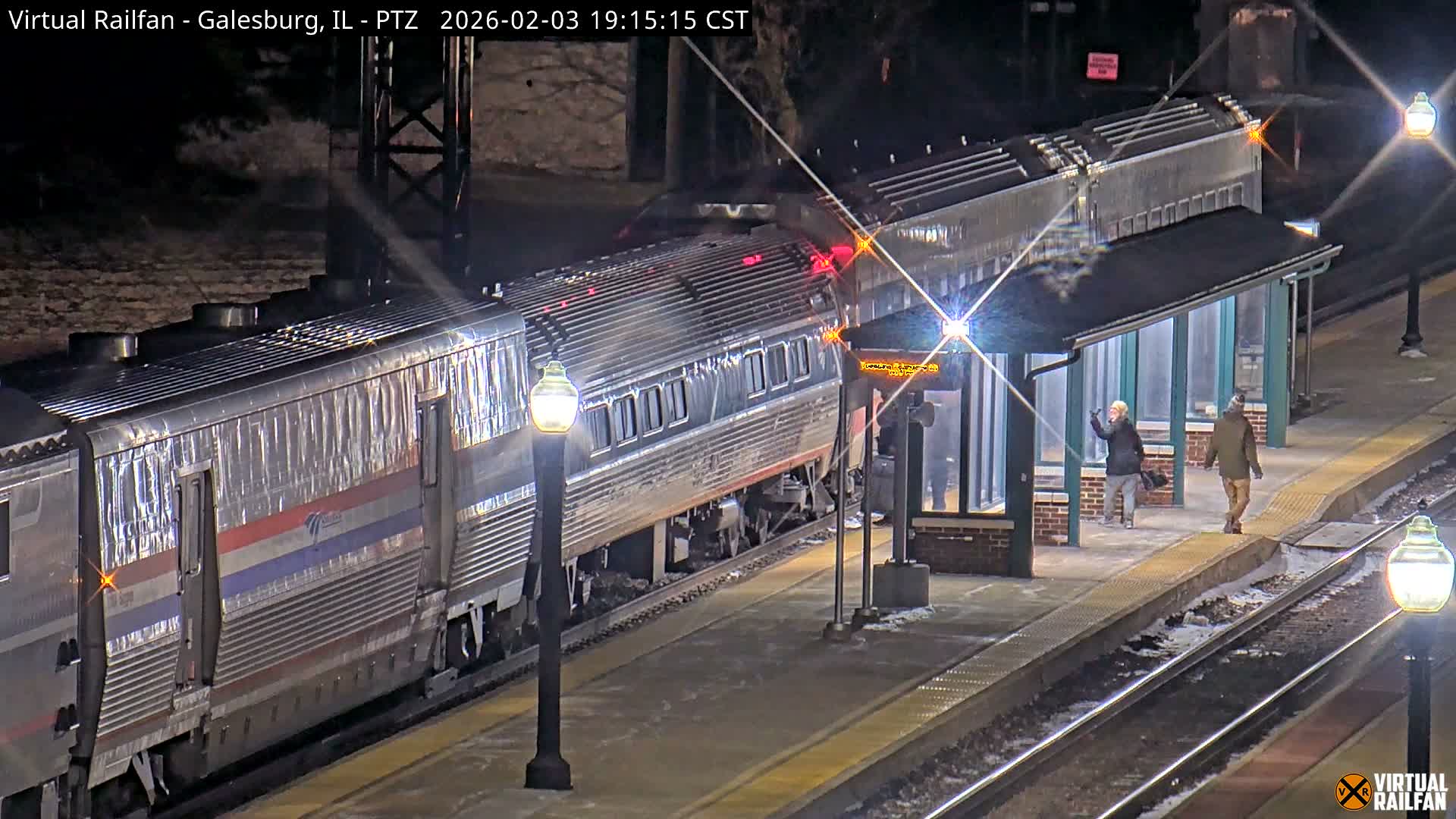 Galesburg City Skyline & Galesburg  Railway Station Railroad Crossing Junction Live Cam- Galesburg, Knox, Illinois, USA