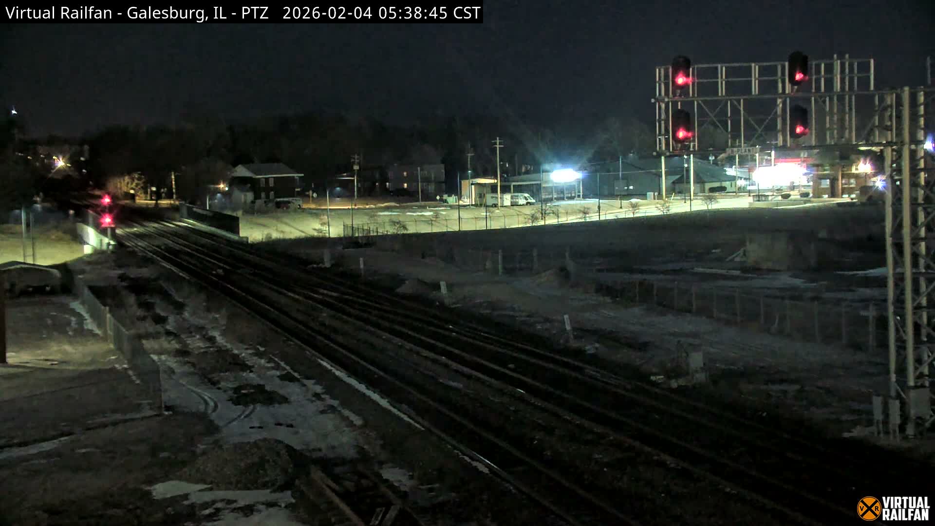 Galesburg City Skyline & Galesburg  Railway Station Railroad Crossing Junction Live Cam- Galesburg, Knox, Illinois, USA