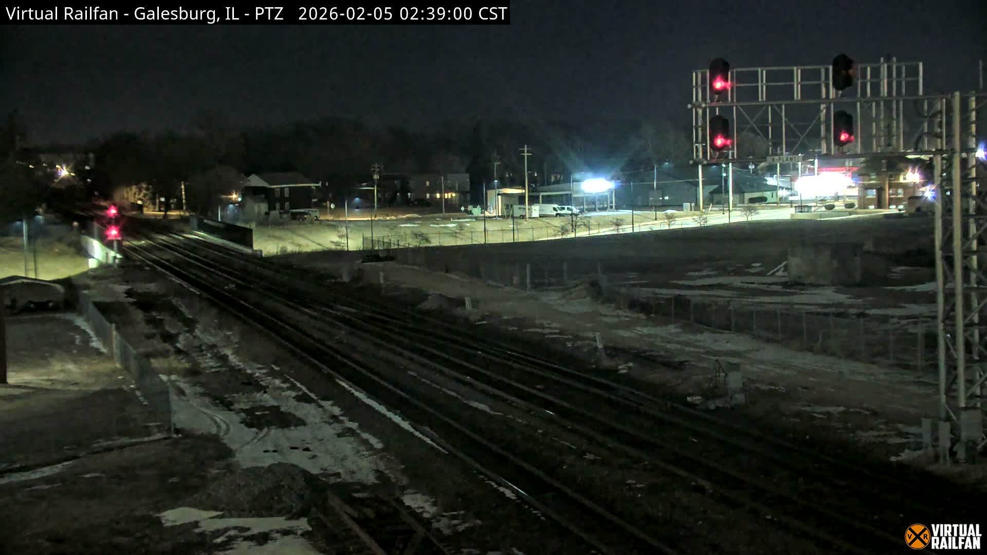 Galesburg City Skyline & Galesburg  Railway Station Railroad Crossing Junction Live Cam- Galesburg, Knox, Illinois, USA