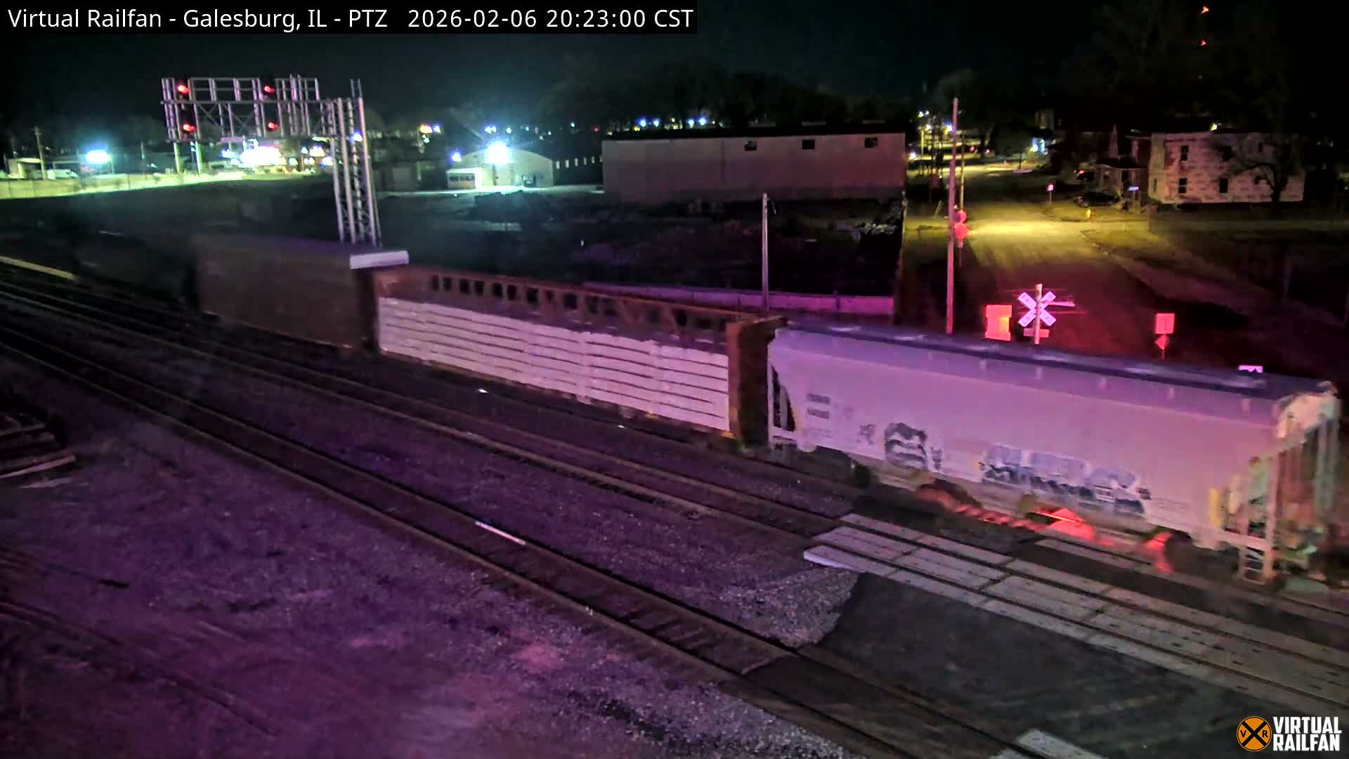Galesburg City Skyline & Galesburg  Railway Station Railroad Crossing Junction Live Cam- Galesburg, Knox, Illinois, USA