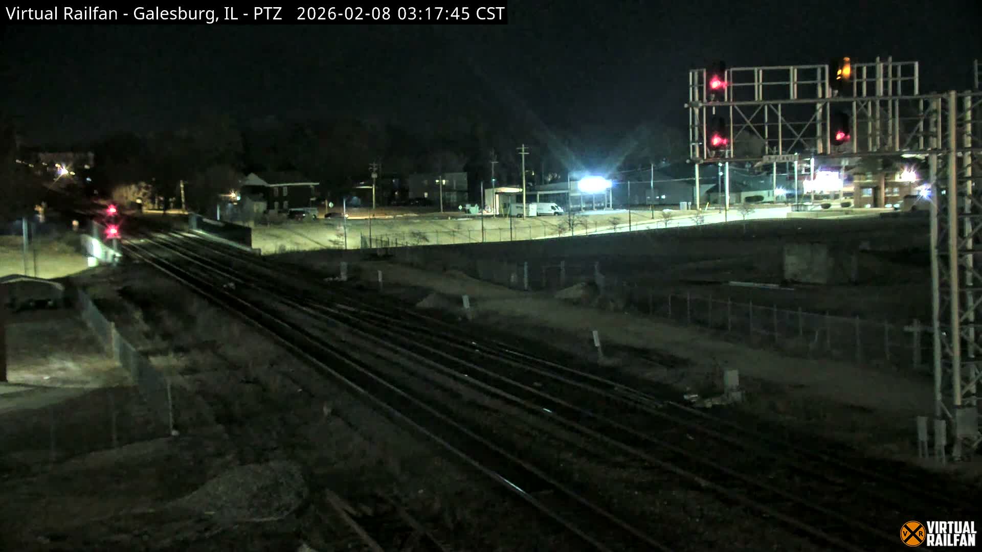 Galesburg City Skyline & Galesburg  Railway Station Railroad Crossing Junction Live Cam- Galesburg, Knox, Illinois, USA
