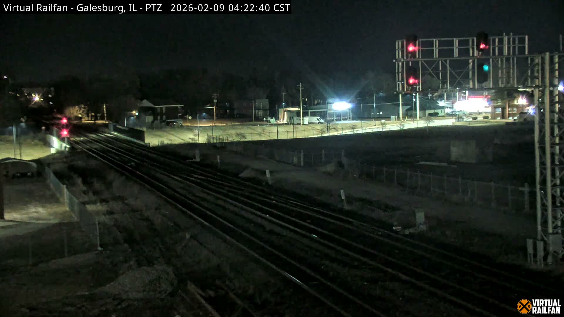Galesburg City Skyline & Galesburg  Railway Station Railroad Crossing Junction Live Cam- Galesburg, Knox, Illinois, USA
