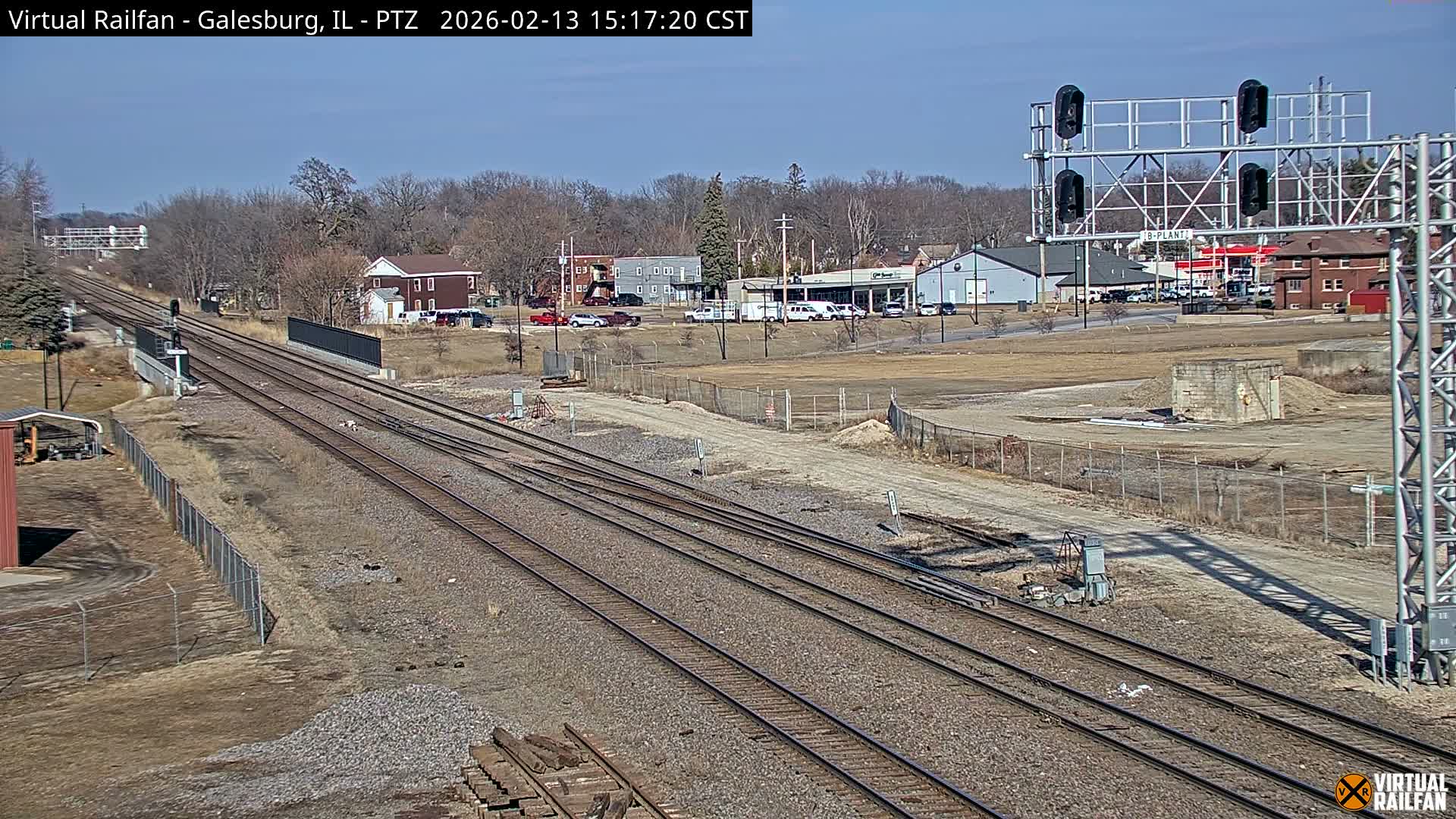 Galesburg City Skyline & Galesburg  Railway Station Railroad Crossing Junction Live Cam- Galesburg, Knox, Illinois, USA