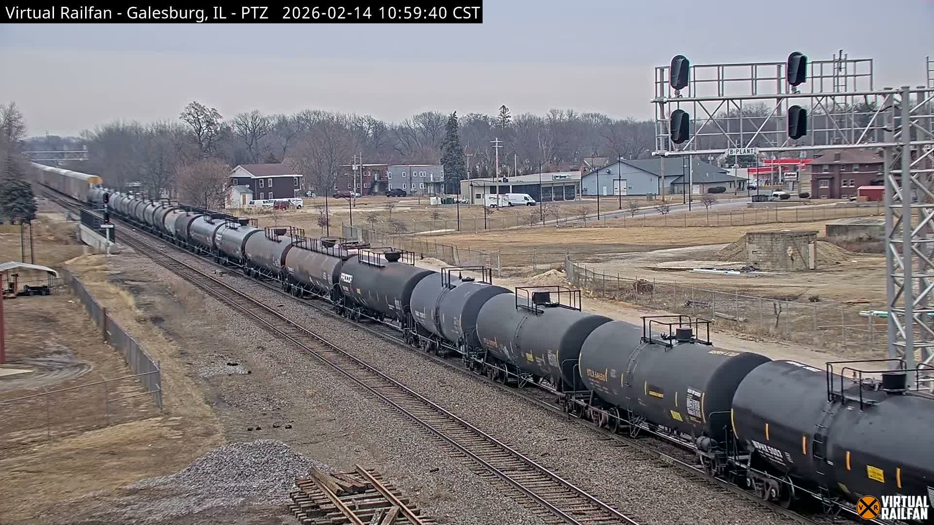 Galesburg City Skyline & Galesburg  Railway Station Railroad Crossing Junction Live Cam- Galesburg, Knox, Illinois, USA