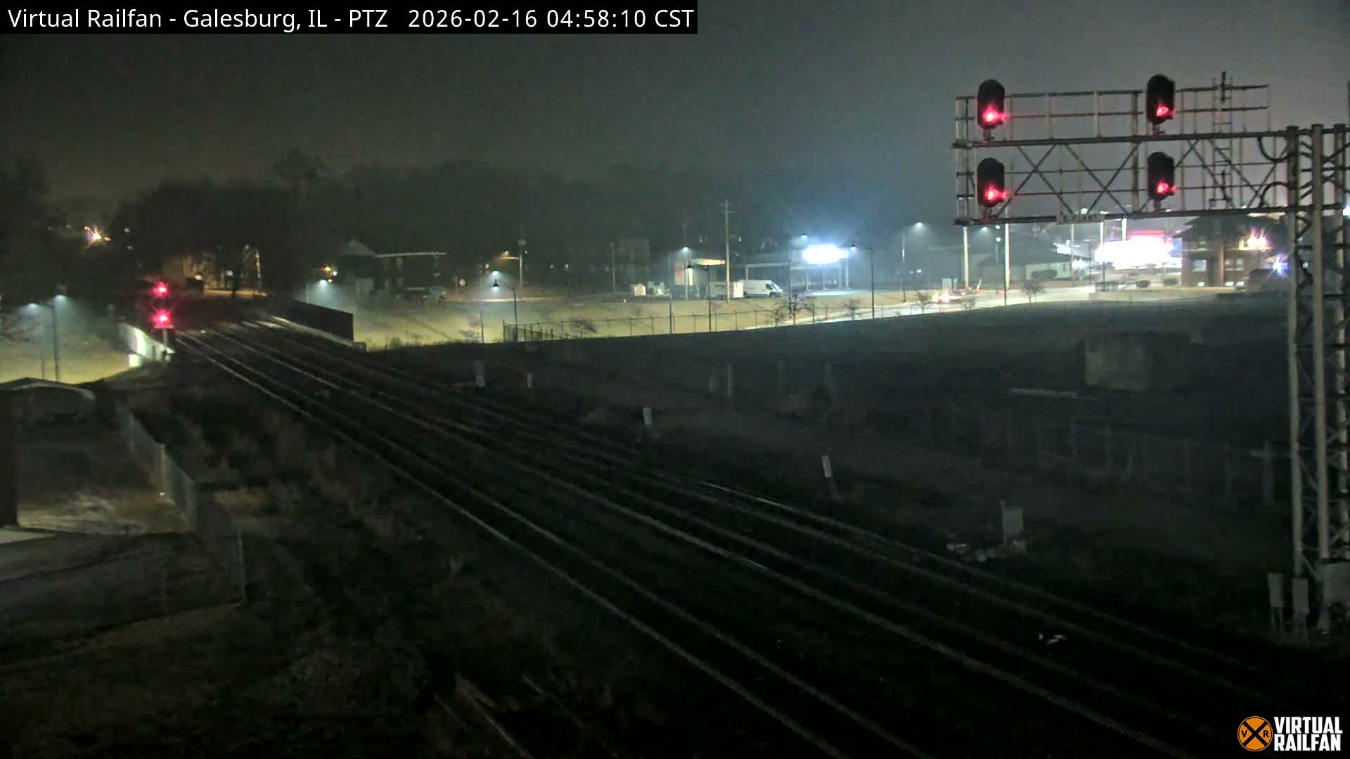 Galesburg City Skyline & Galesburg  Railway Station Railroad Crossing Junction Live Cam- Galesburg, Knox, Illinois, USA