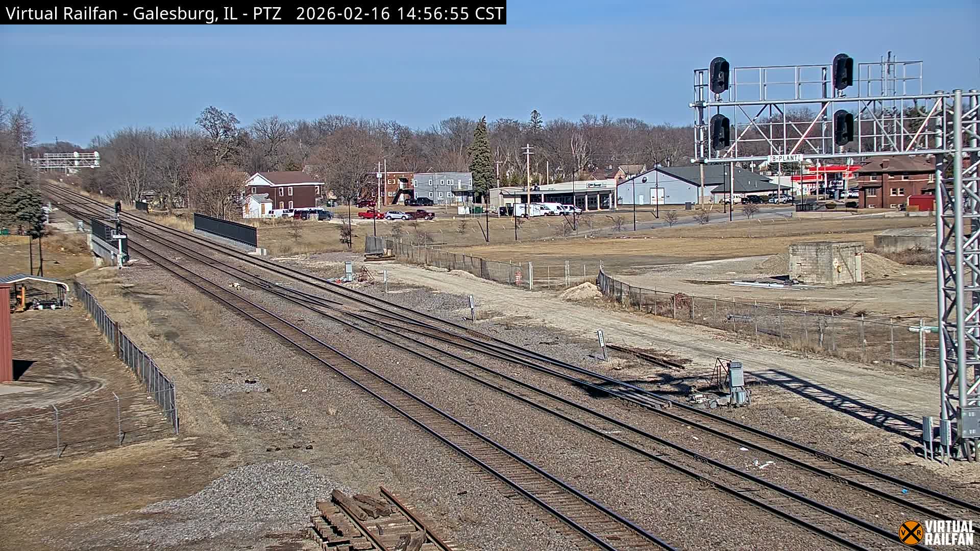 Galesburg City Skyline & Galesburg  Railway Station Railroad Crossing Junction Live Cam- Galesburg, Knox, Illinois, USA