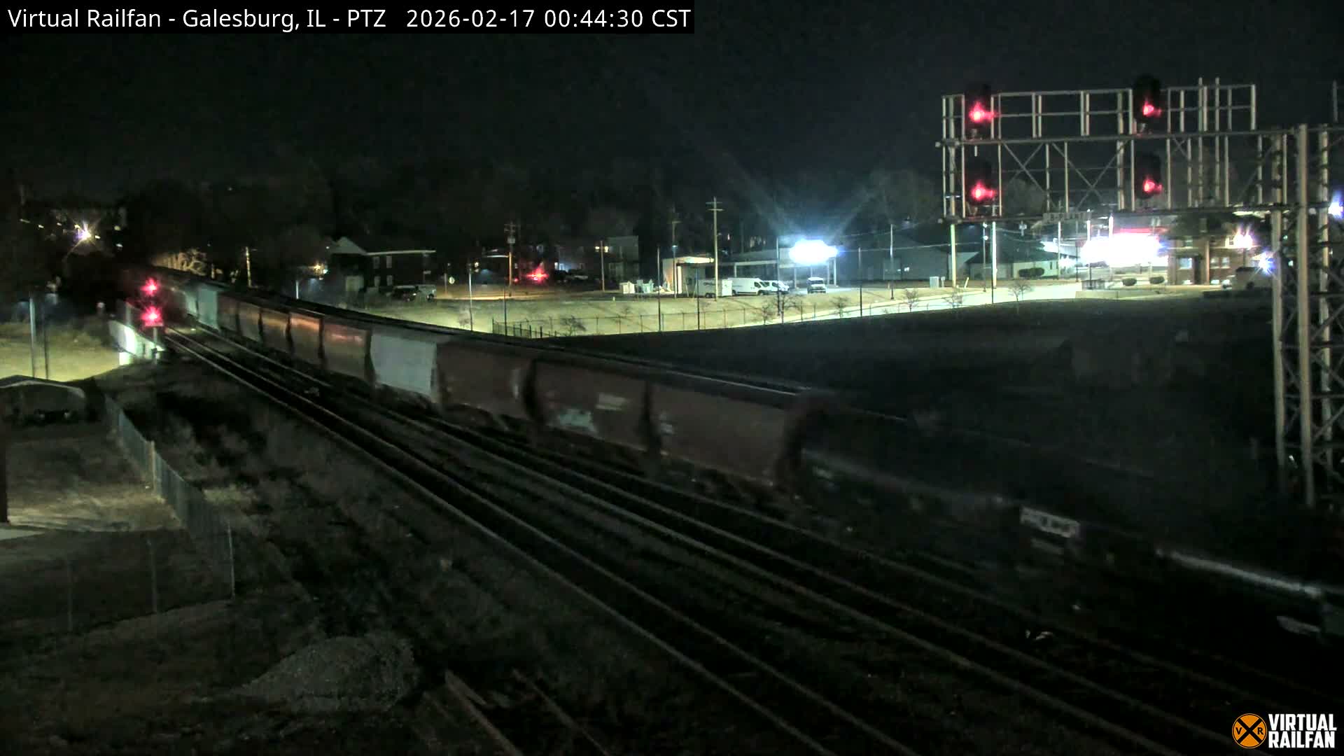 Galesburg City Skyline & Galesburg  Railway Station Railroad Crossing Junction Live Cam- Galesburg, Knox, Illinois, USA