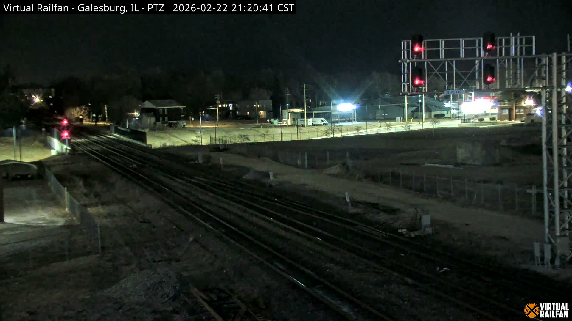 Galesburg City Skyline & Galesburg  Railway Station Railroad Crossing Junction Live Cam- Galesburg, Knox, Illinois, USA
