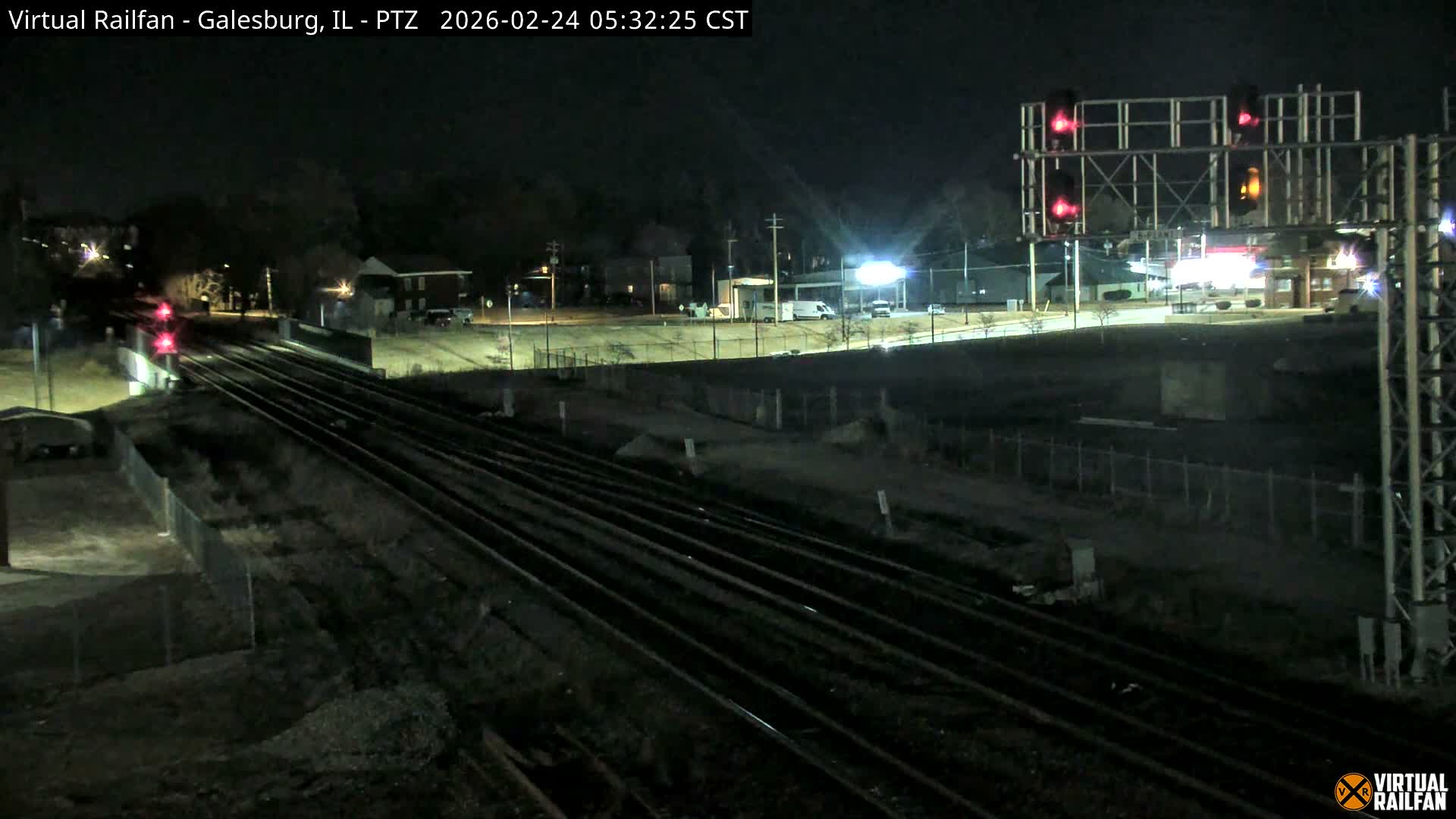 Galesburg City Skyline & Galesburg  Railway Station Railroad Crossing Junction Live Cam- Galesburg, Knox, Illinois, USA