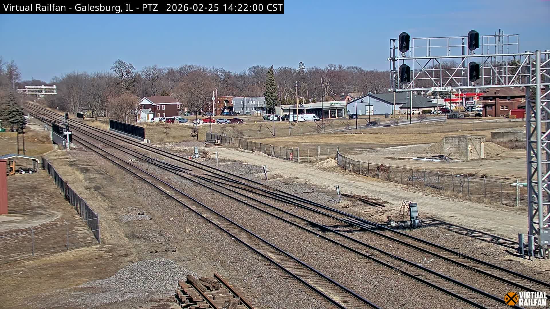 Galesburg City Skyline & Galesburg  Railway Station Railroad Crossing Junction Live Cam- Galesburg, Knox, Illinois, USA