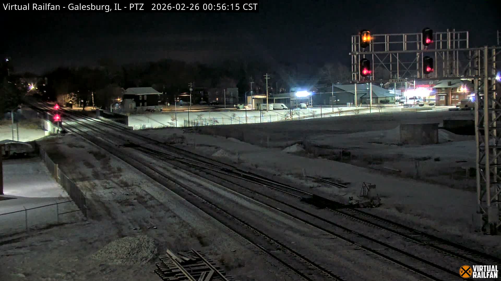 Galesburg City Skyline & Galesburg  Railway Station Railroad Crossing Junction Live Cam- Galesburg, Knox, Illinois, USA