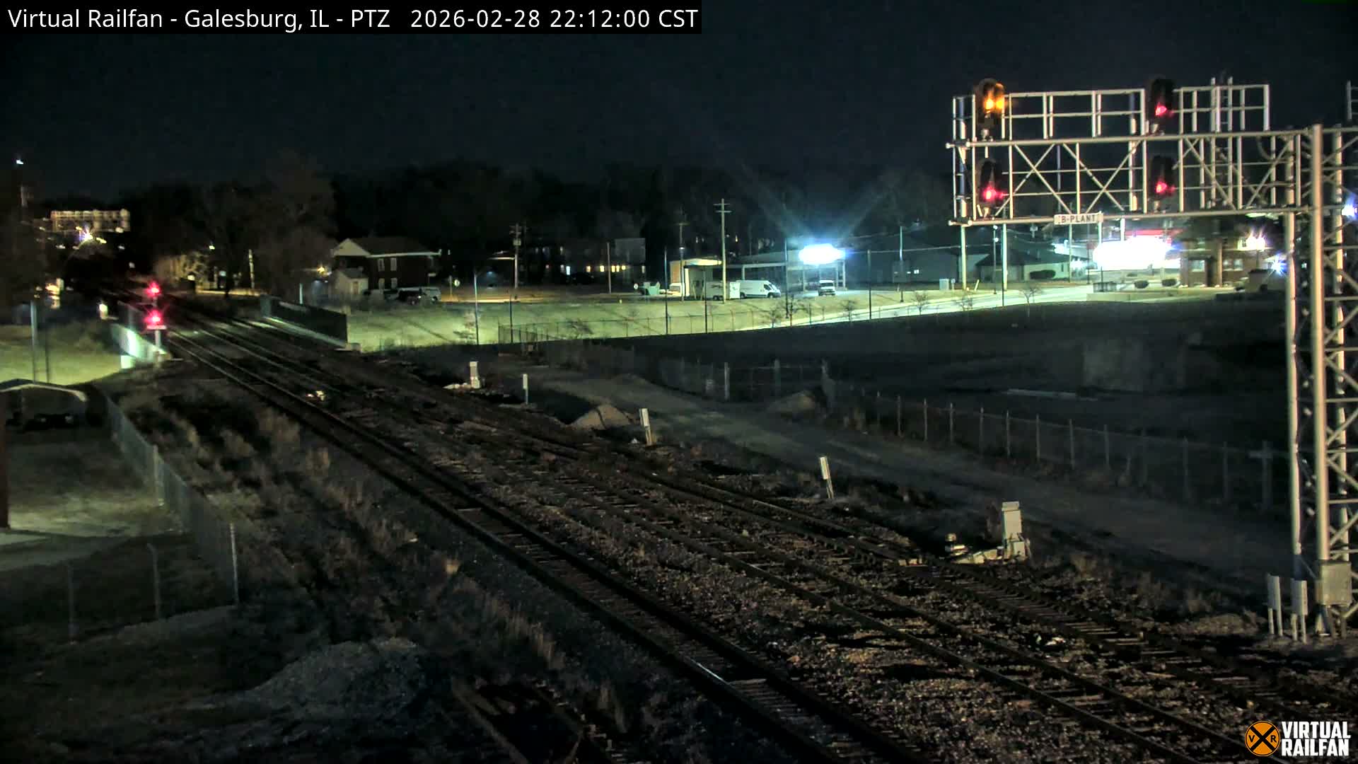 Galesburg City Skyline & Galesburg  Railway Station Railroad Crossing Junction Live Cam- Galesburg, Knox, Illinois, USA