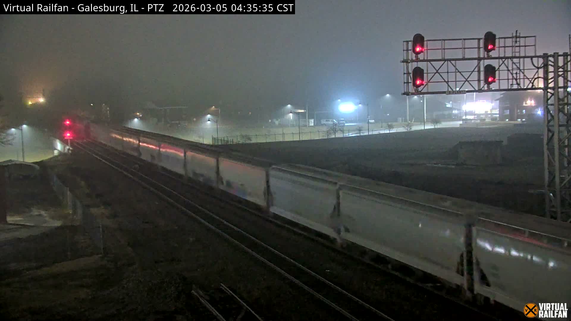 Galesburg City Skyline & Galesburg  Railway Station Railroad Crossing Junction Live Cam- Galesburg, Knox, Illinois, USA