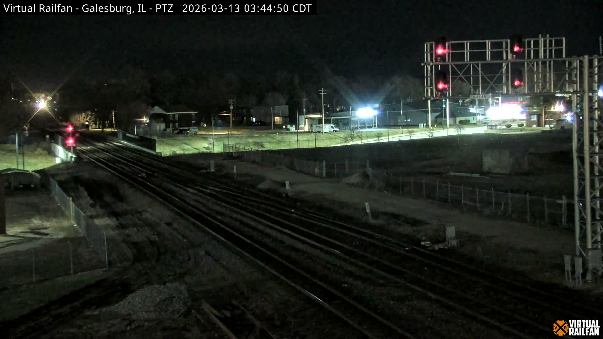Galesburg City Skyline & Galesburg  Railway Station Railroad Crossing Junction Live Cam- Galesburg, Knox, Illinois, USA