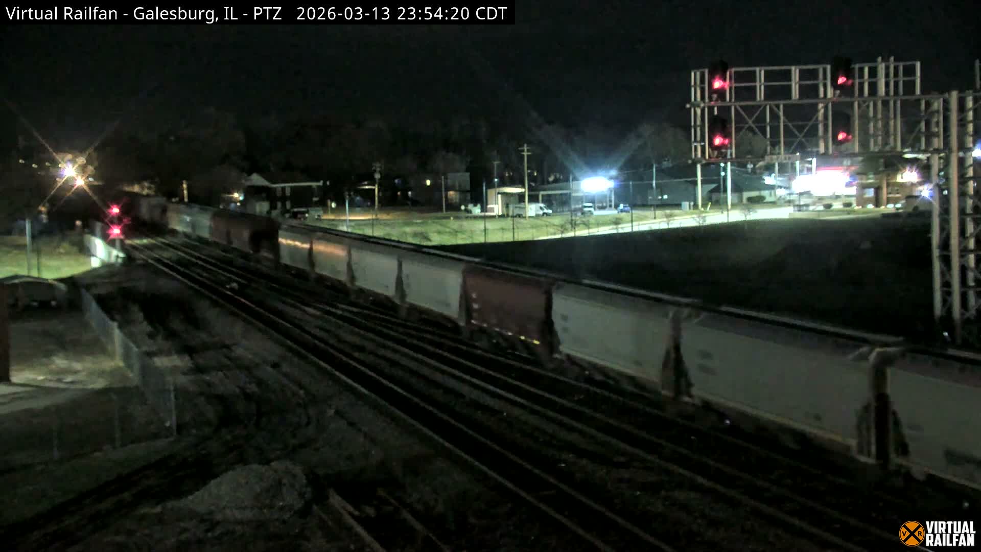 Galesburg City Skyline & Galesburg  Railway Station Railroad Crossing Junction Live Cam- Galesburg, Knox, Illinois, USA