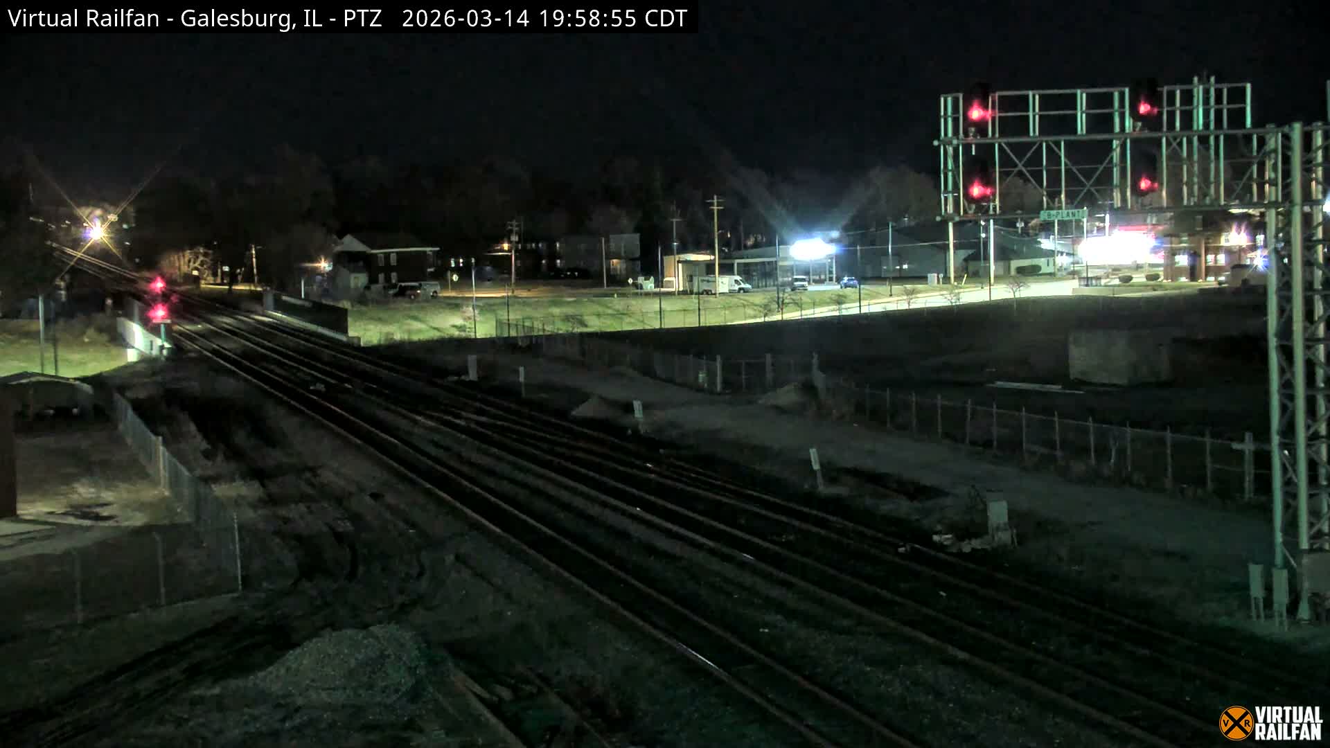 Galesburg City Skyline & Galesburg  Railway Station Railroad Crossing Junction Live Cam- Galesburg, Knox, Illinois, USA