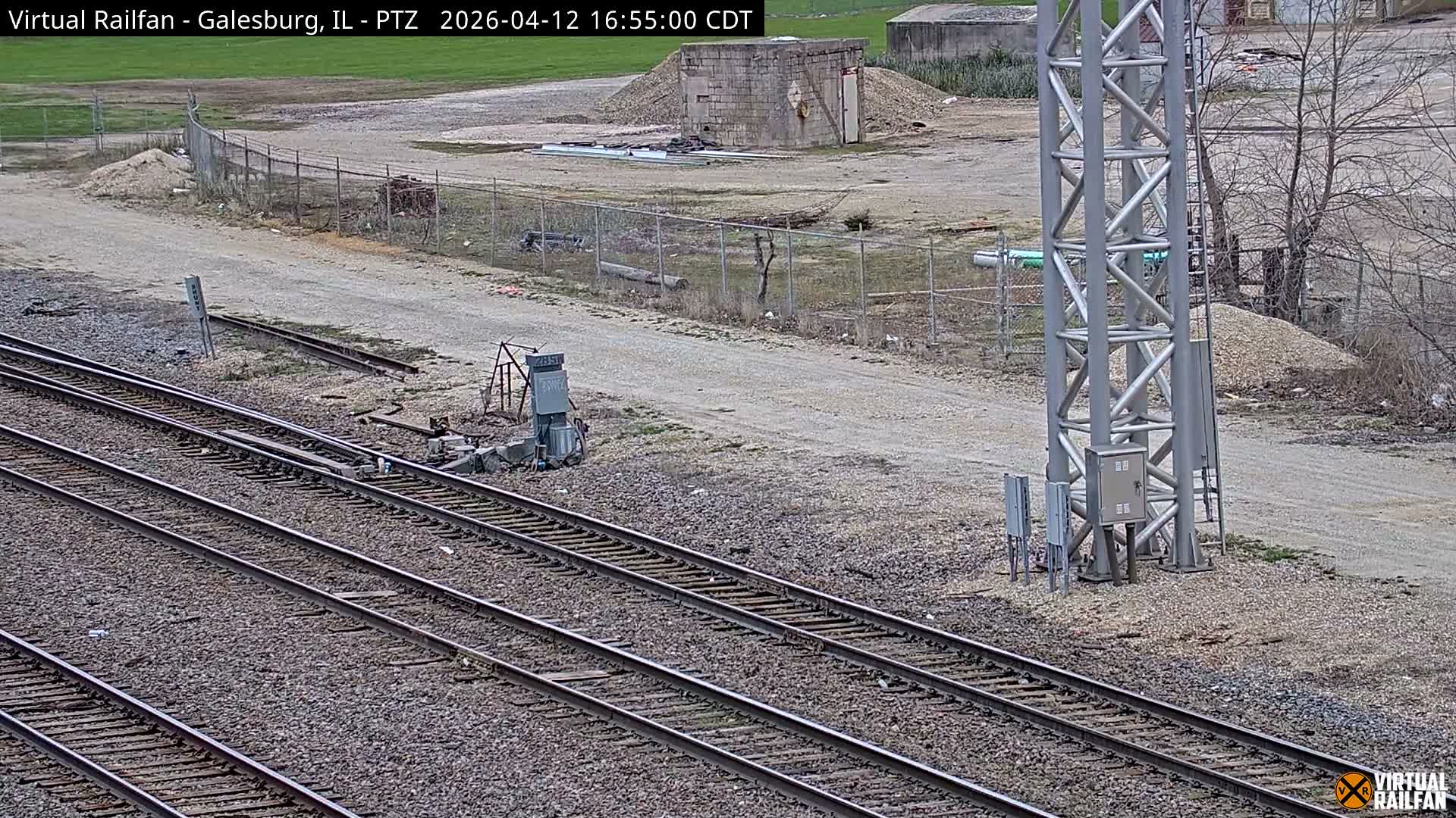 Galesburg City Skyline & Galesburg  Railway Station Railroad Crossing Junction Live Cam- Galesburg, Knox, Illinois, USA