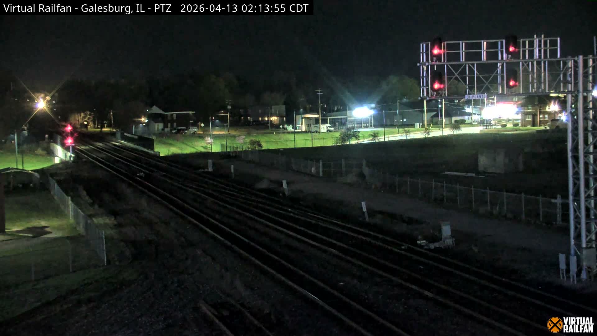 Galesburg City Skyline & Galesburg  Railway Station Railroad Crossing Junction Live Cam- Galesburg, Knox, Illinois, USA
